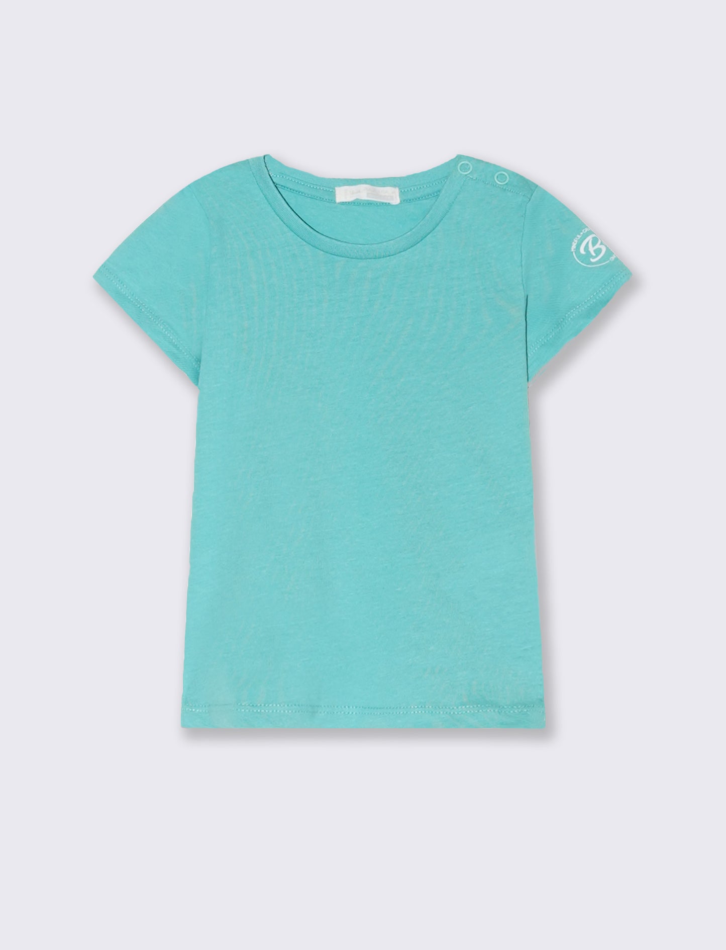 T-shirt basica mezza manica da neonato - Verde acqua