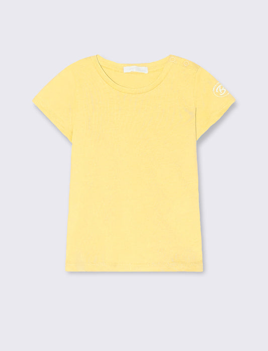 T-shirt basica mezza manica da neonato - Giallo