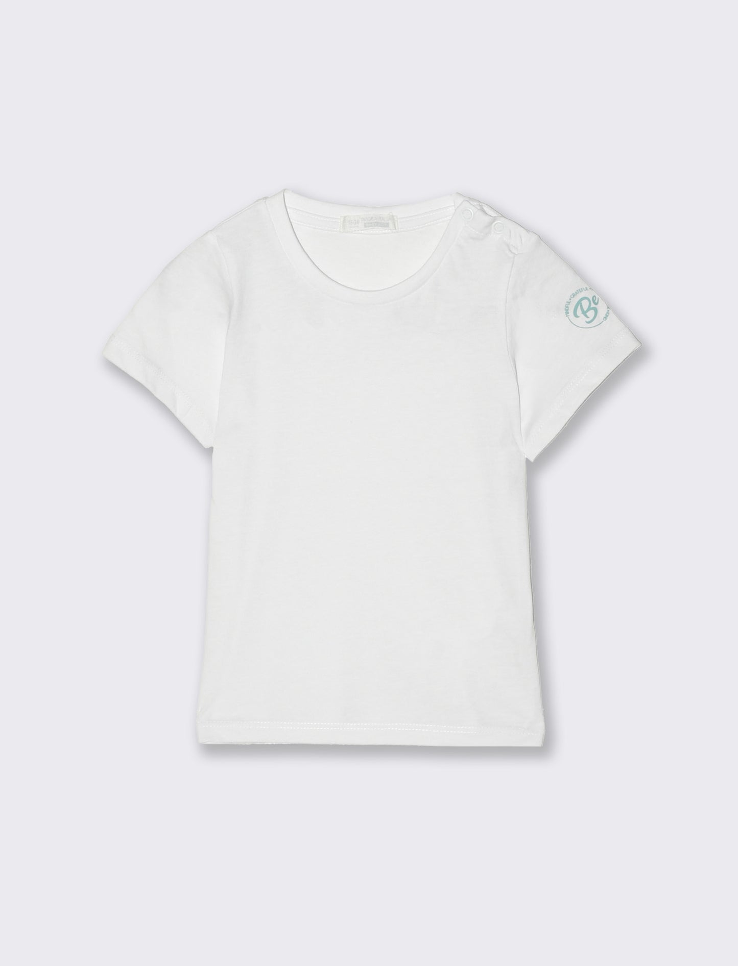 T-shirt basica mezza manica da neonato - Bianco