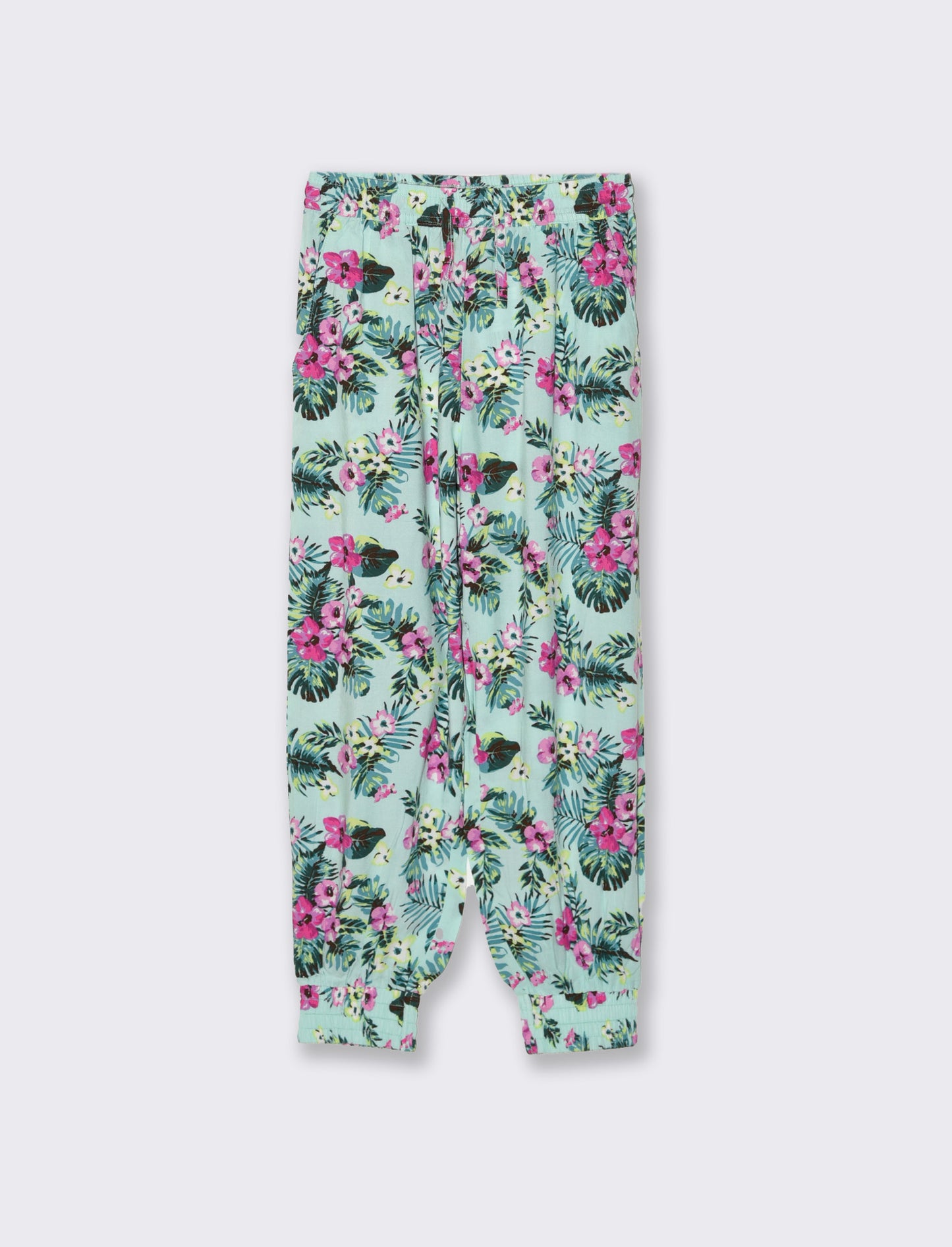 Pantaloni morbidi con laccio in vita da bambina - Verde acqua