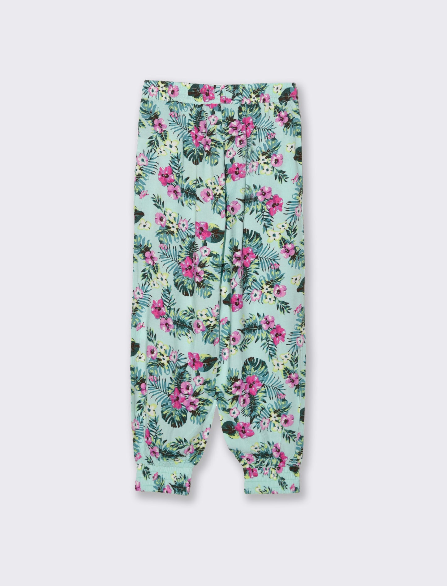 Pantaloni morbidi con laccio in vita da bambina - Verde acqua