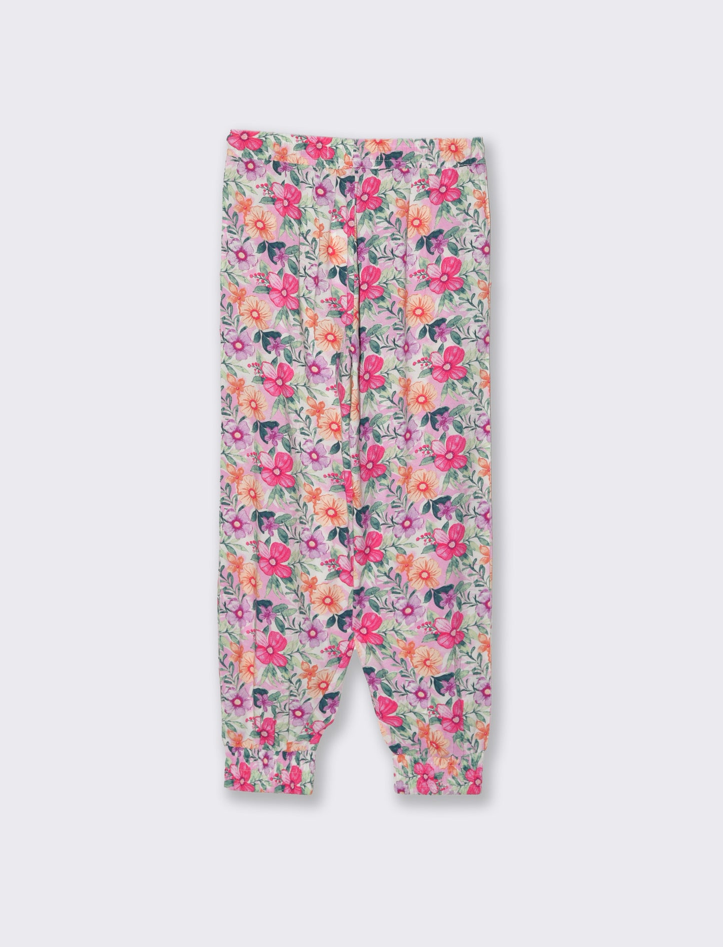 Pantaloni morbidi con laccio in vita da bambina - Rosa