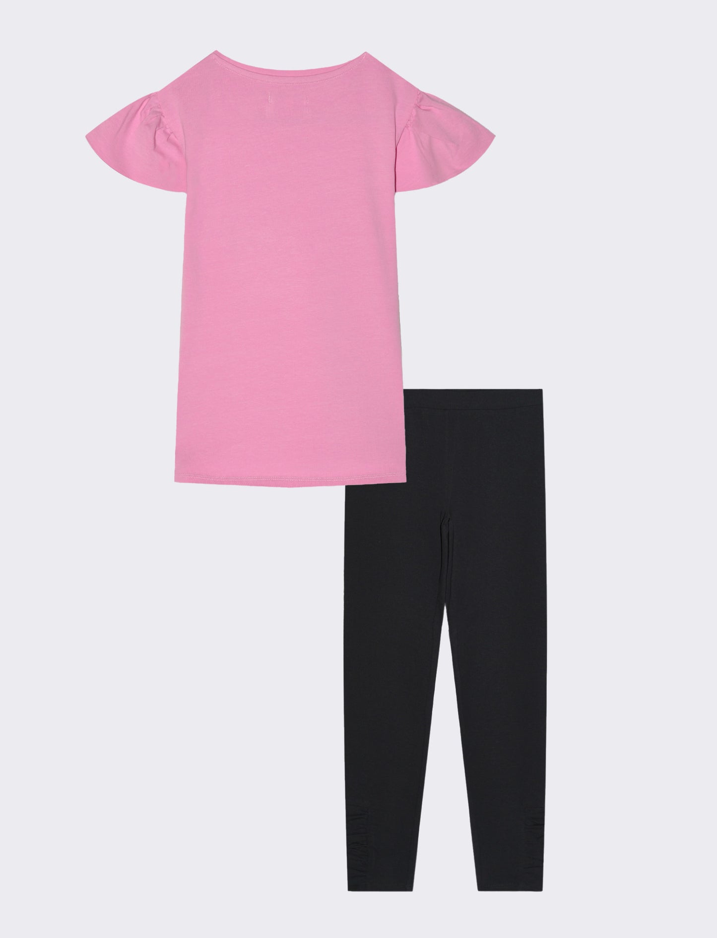 Completo t-shirt e leggings in cotone da bambina - Rosa