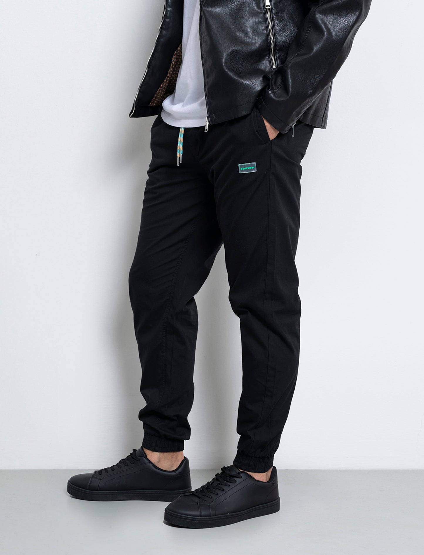 Pantaloni jogger in cotone da uomo - Nero