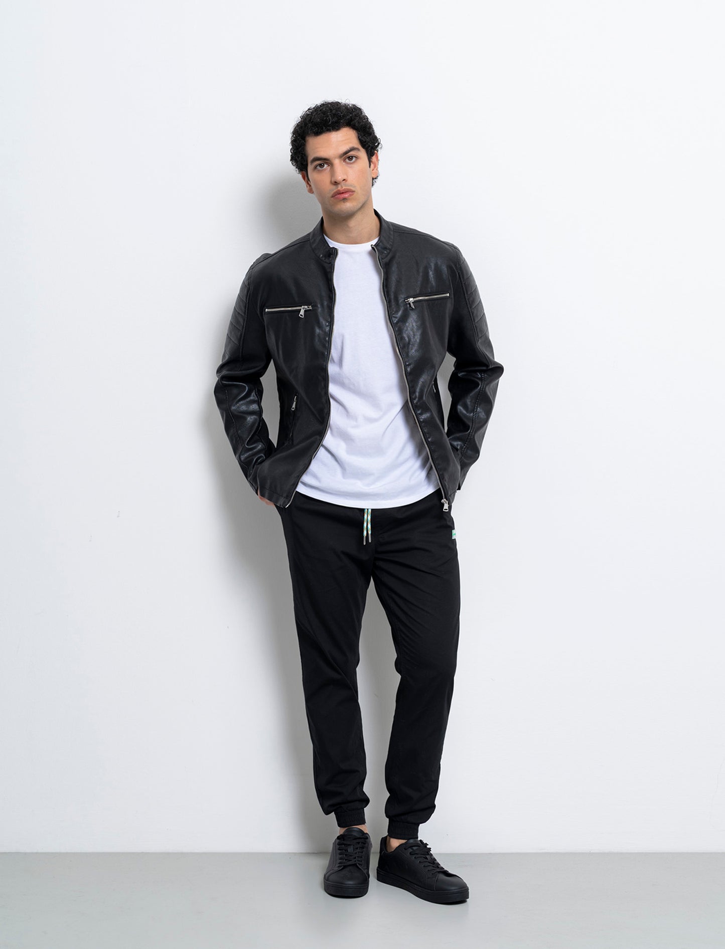 Pantaloni jogger in cotone da uomo - Nero
