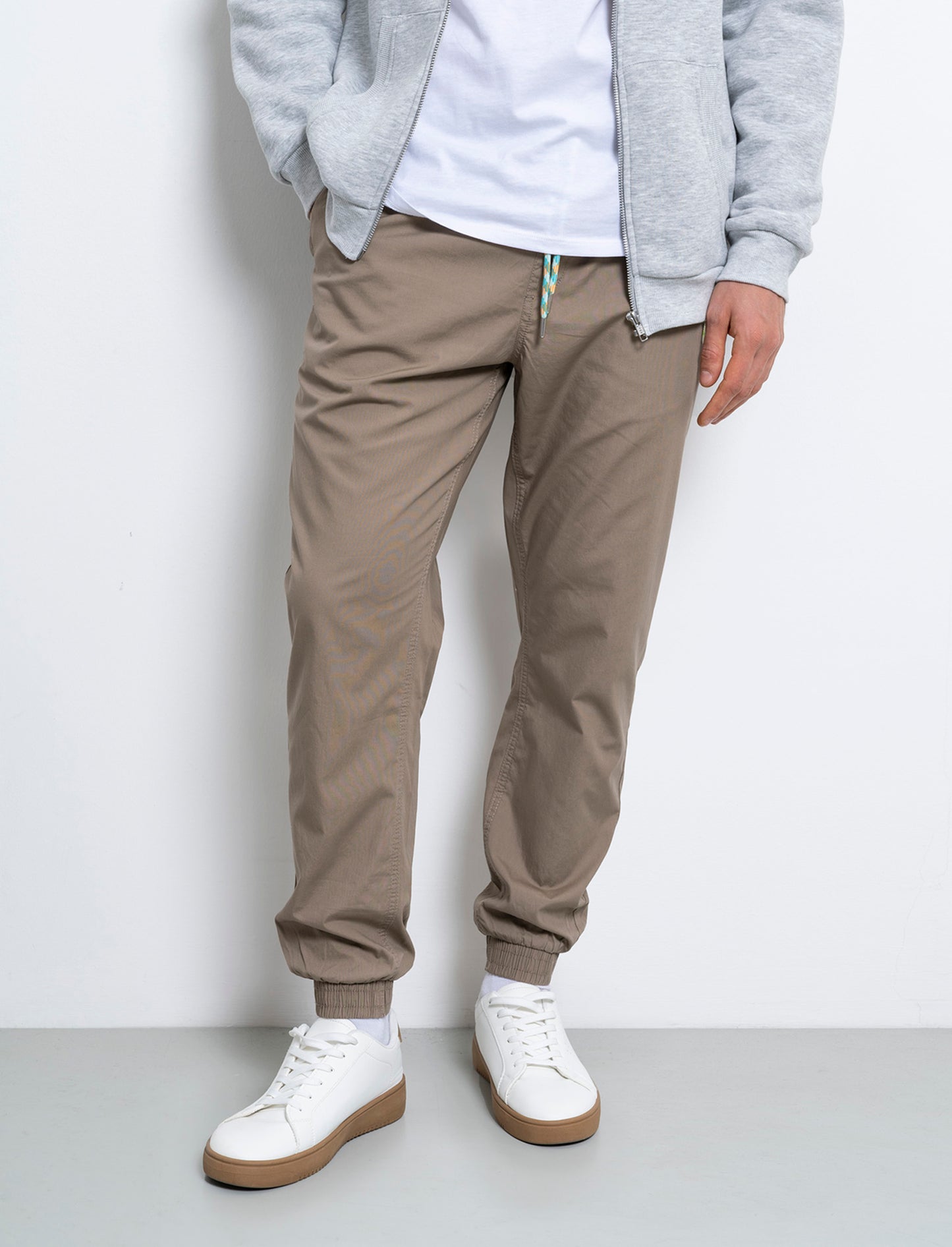 Pantaloni jogger in cotone da uomo - Grigio tortora