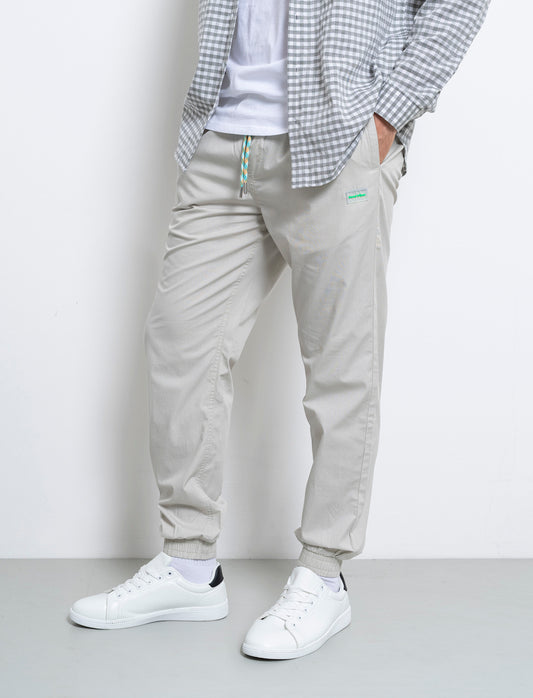 Pantaloni jogger in cotone da uomo - Grigio ghiaccio