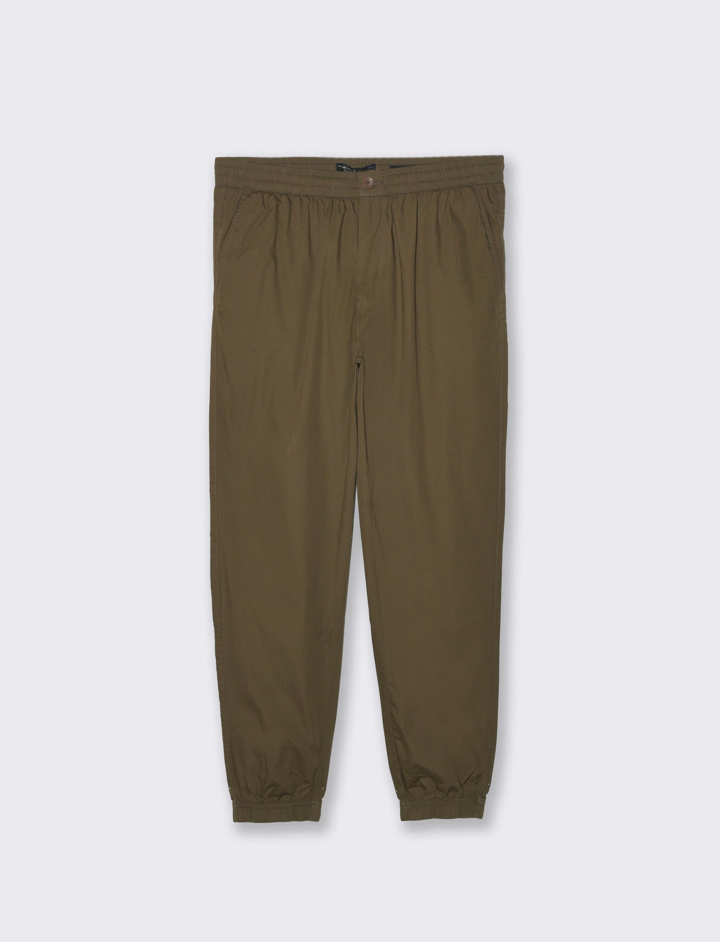 Pantaloni in cotone con vita jogger da uomo - Verde kaki