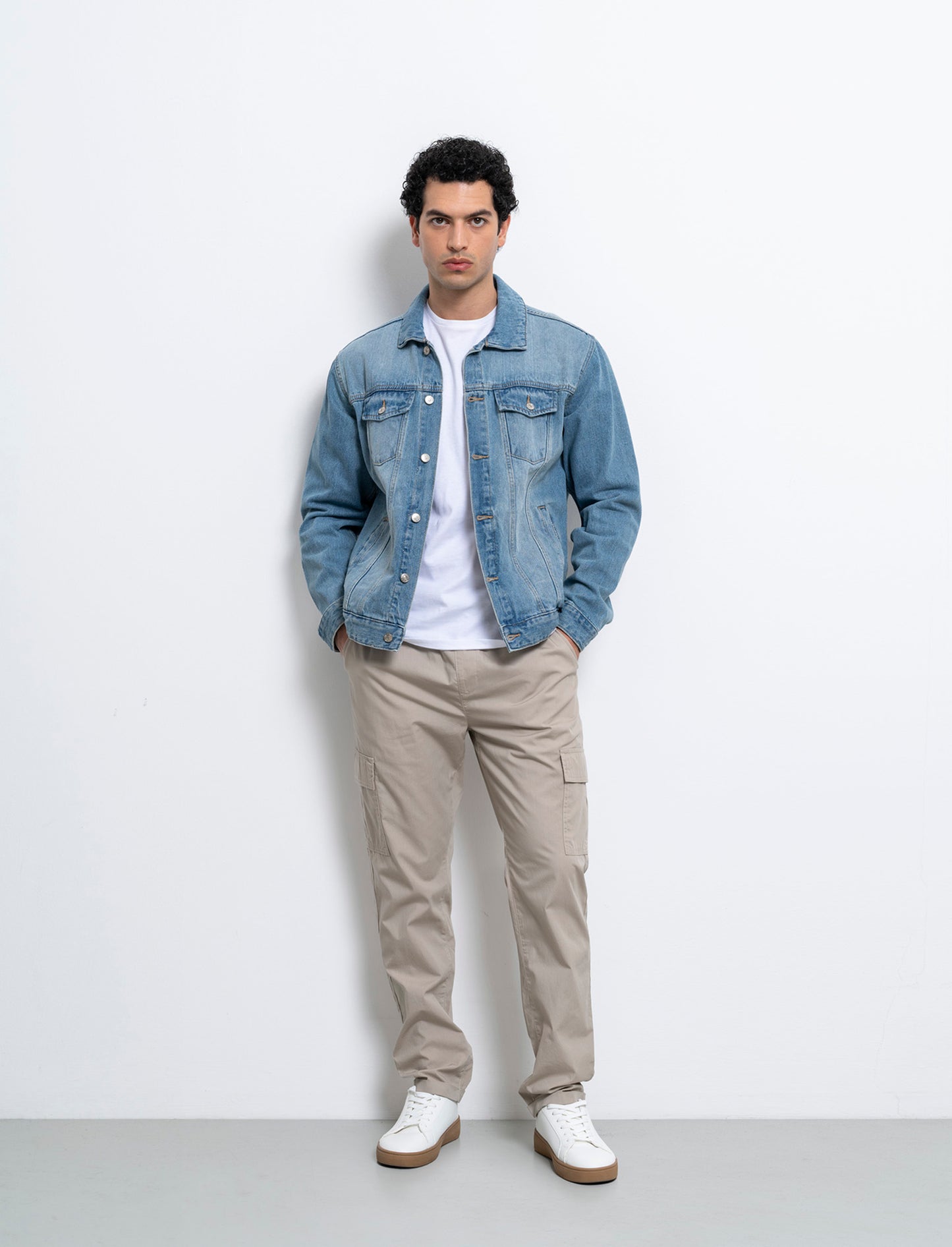 Pantaloni cargo jogger in cotone da uomo - Beige