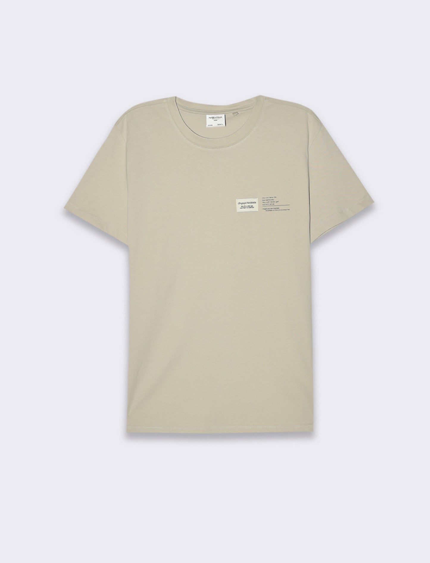 T-shirt in cotone premium con patch e stampina da uomo - Grigio ghiaccio