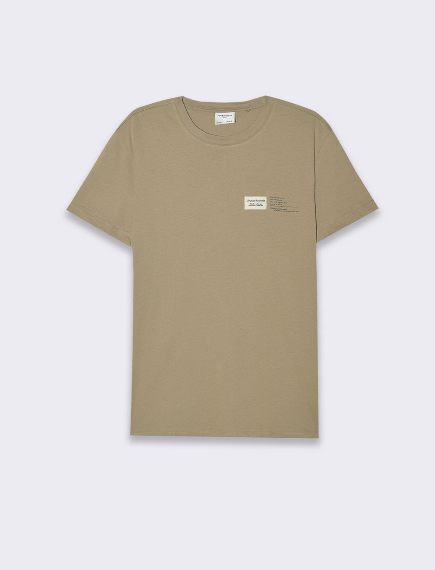 T-shirt in cotone premium con patch e stampina da uomo - Verde salvia