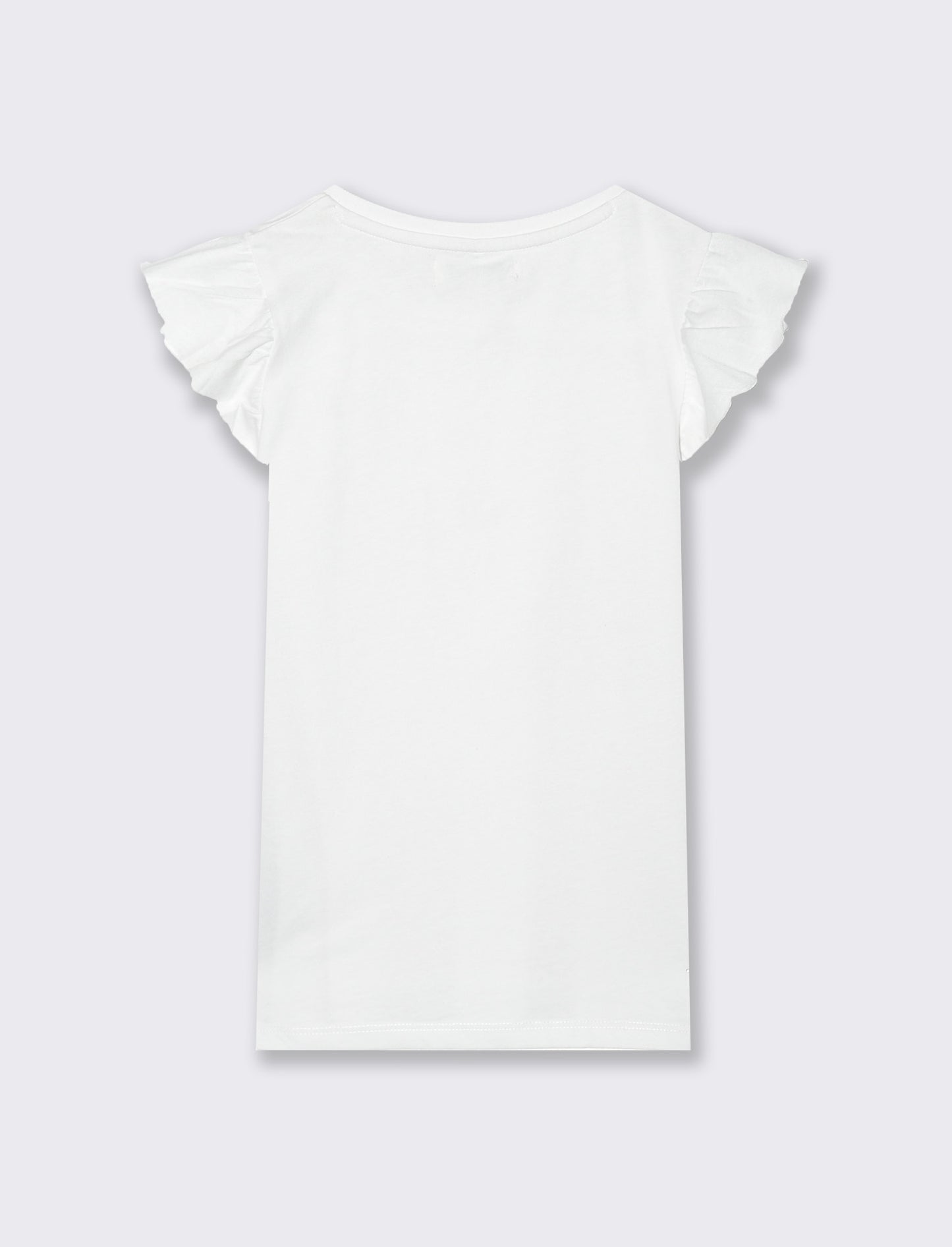 T-shirt mezza manica ad aletta da bambina - Bianco