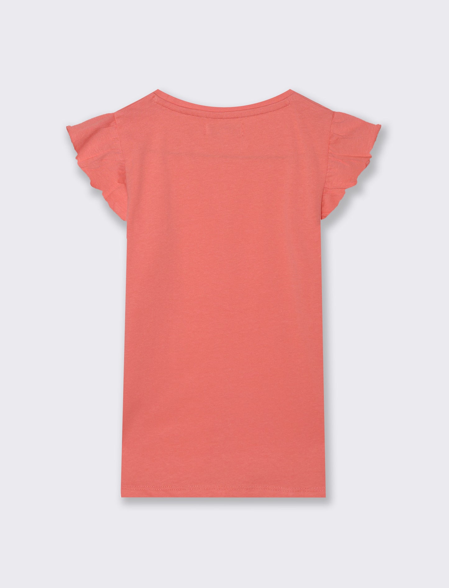 T-shirt mezza manica ad aletta da bambina - Corallo