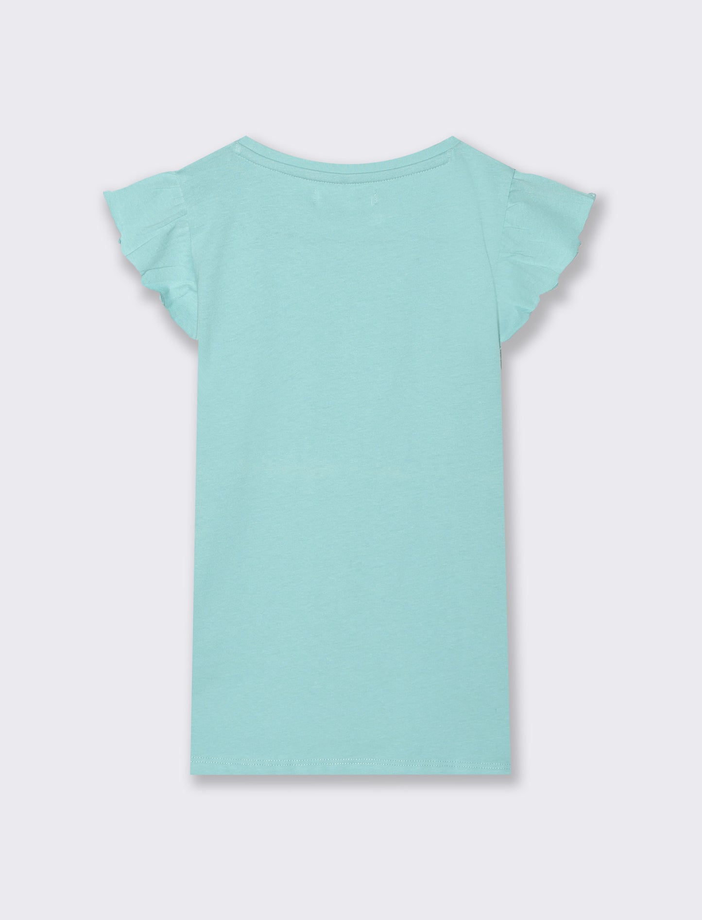 T-shirt mezza manica ad aletta da bambina - Verde acqua