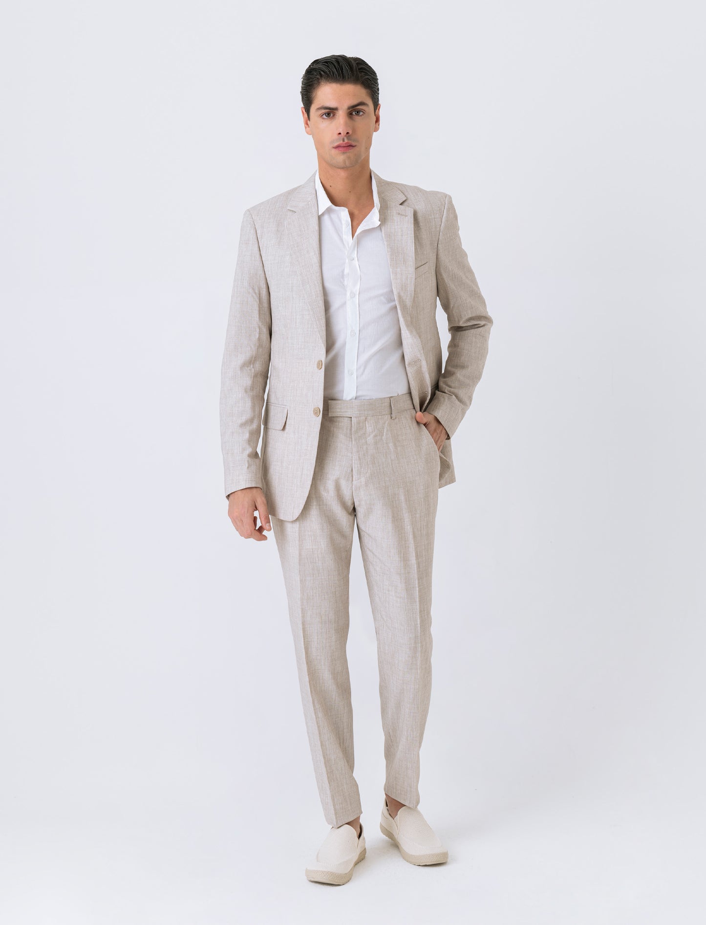 Camicia in voile da uomo - Bianco