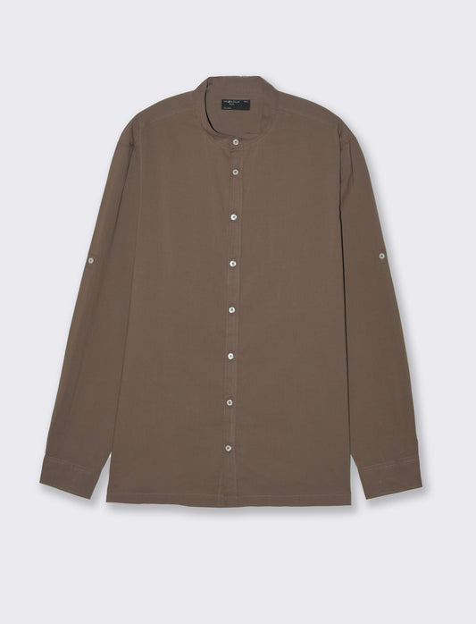 Man's korean collar voile shirt - Grey