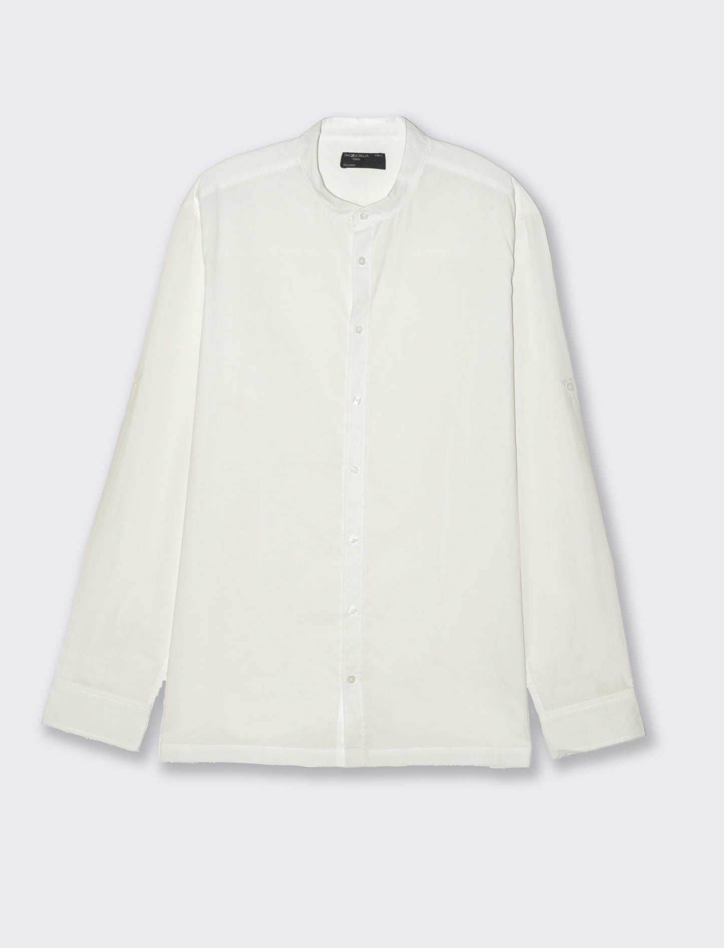 Man's korean collar voile shirt - White