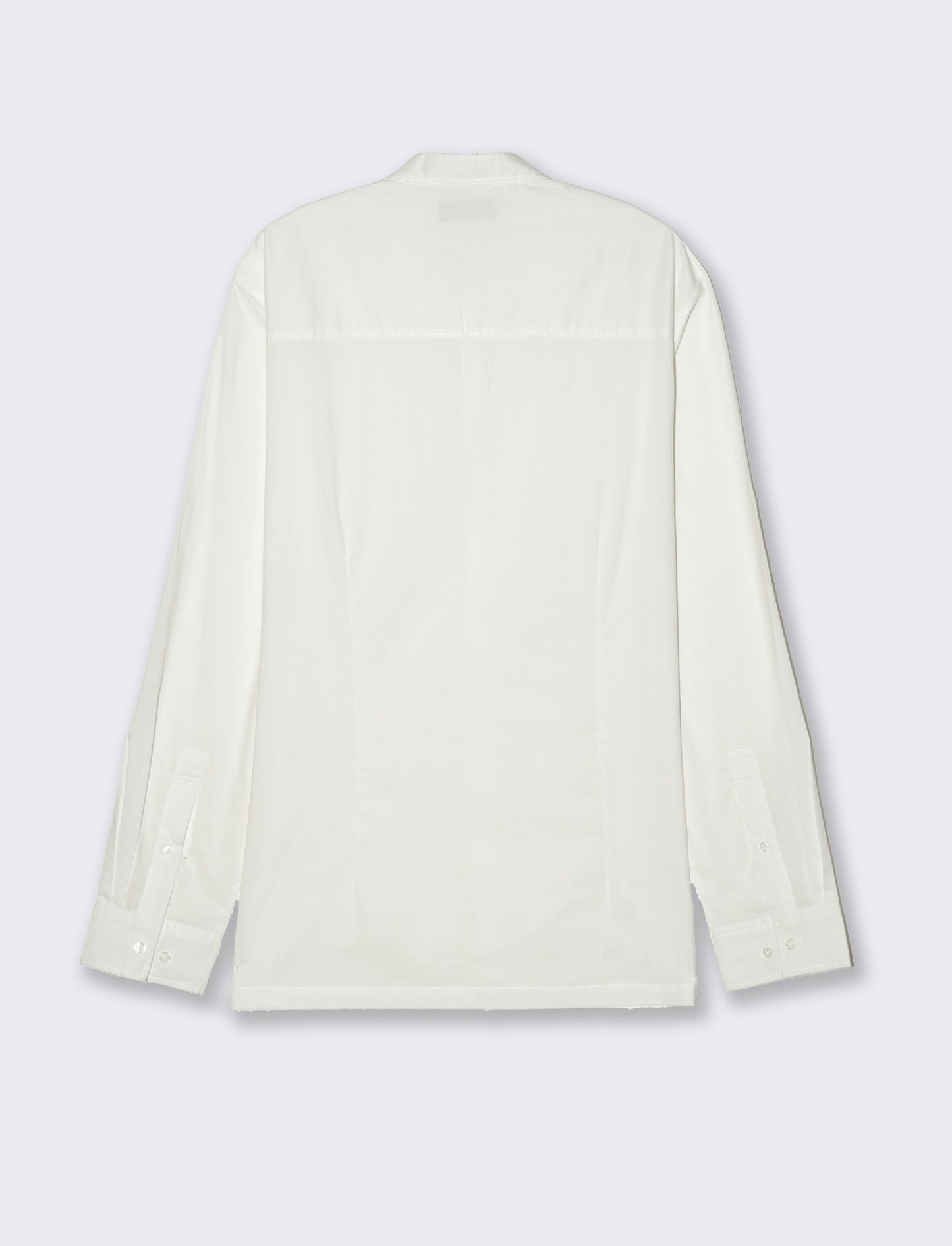Man's korean collar voile shirt - White