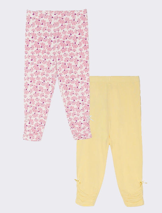 Leggings BIPACK da neonata - Giallo