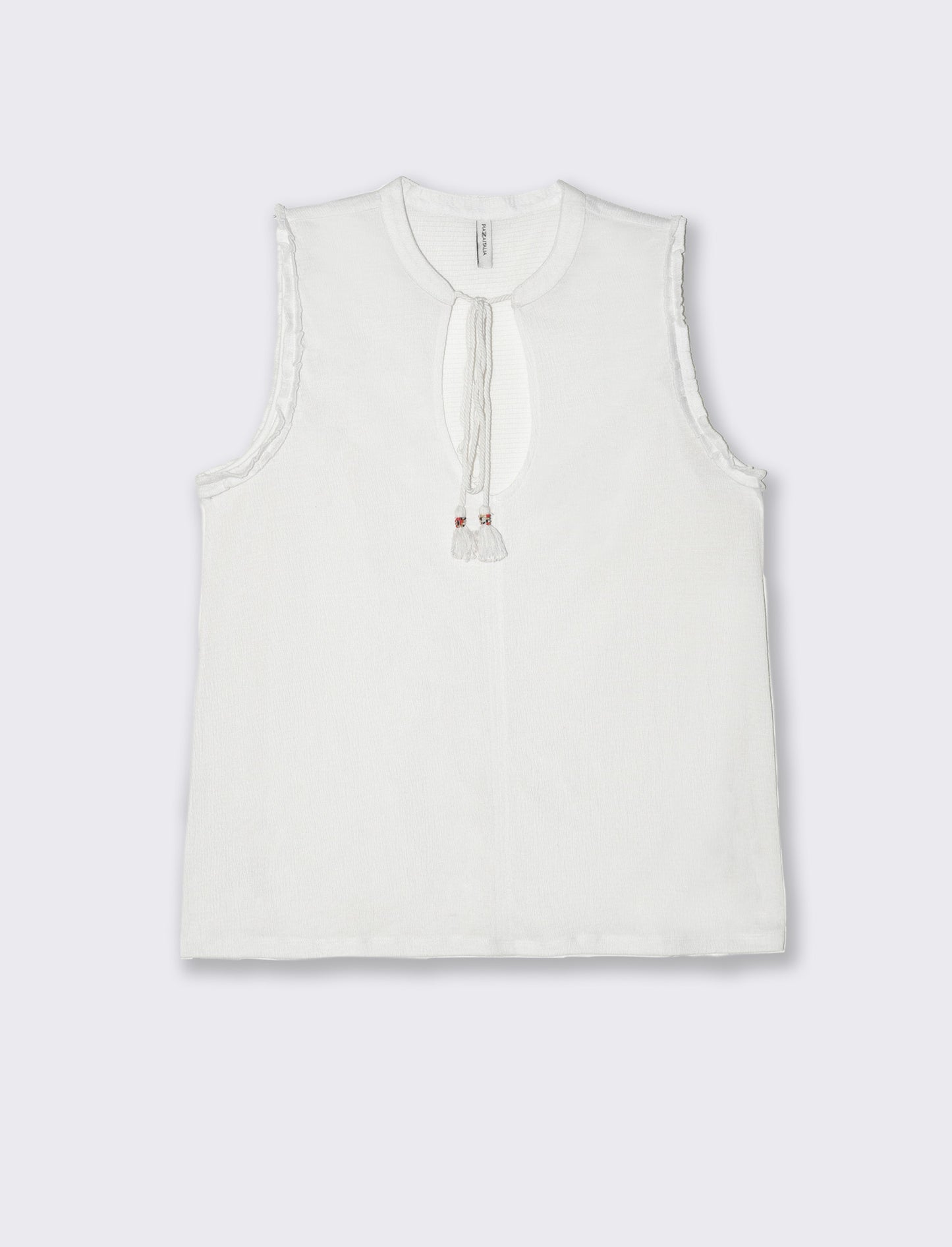 Top con scollo a V da donna - Bianco