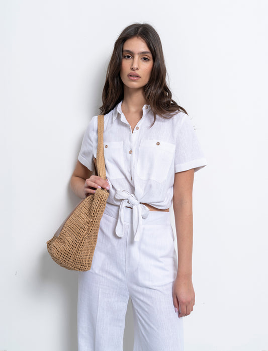 Woman's short sleeve shirt - White
