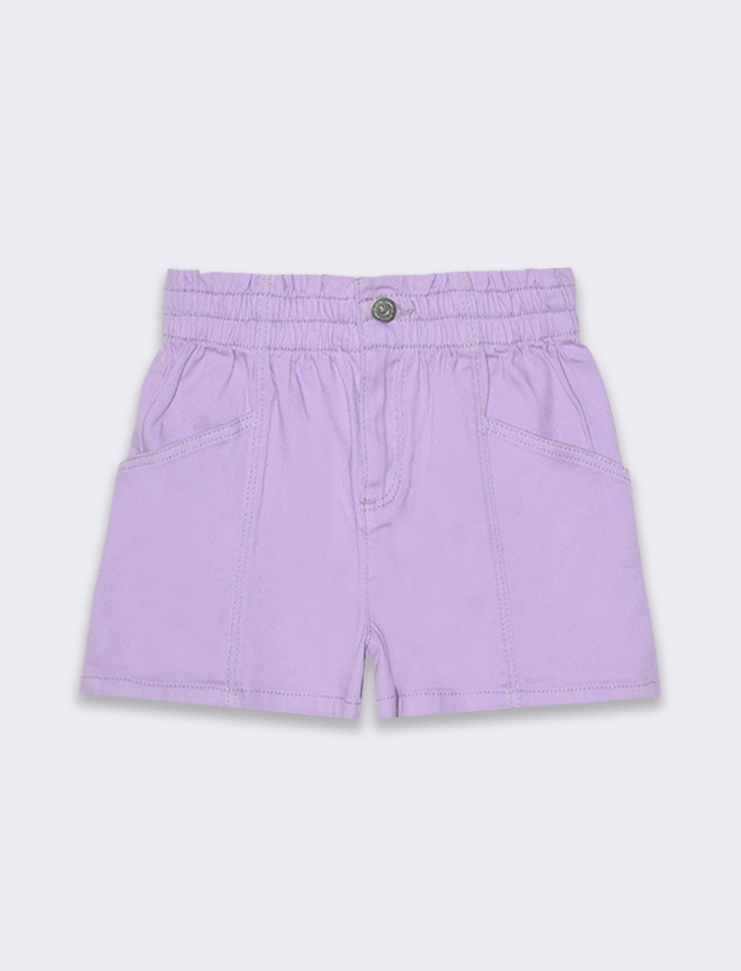 Short in twill elastico da bambina - Lilla