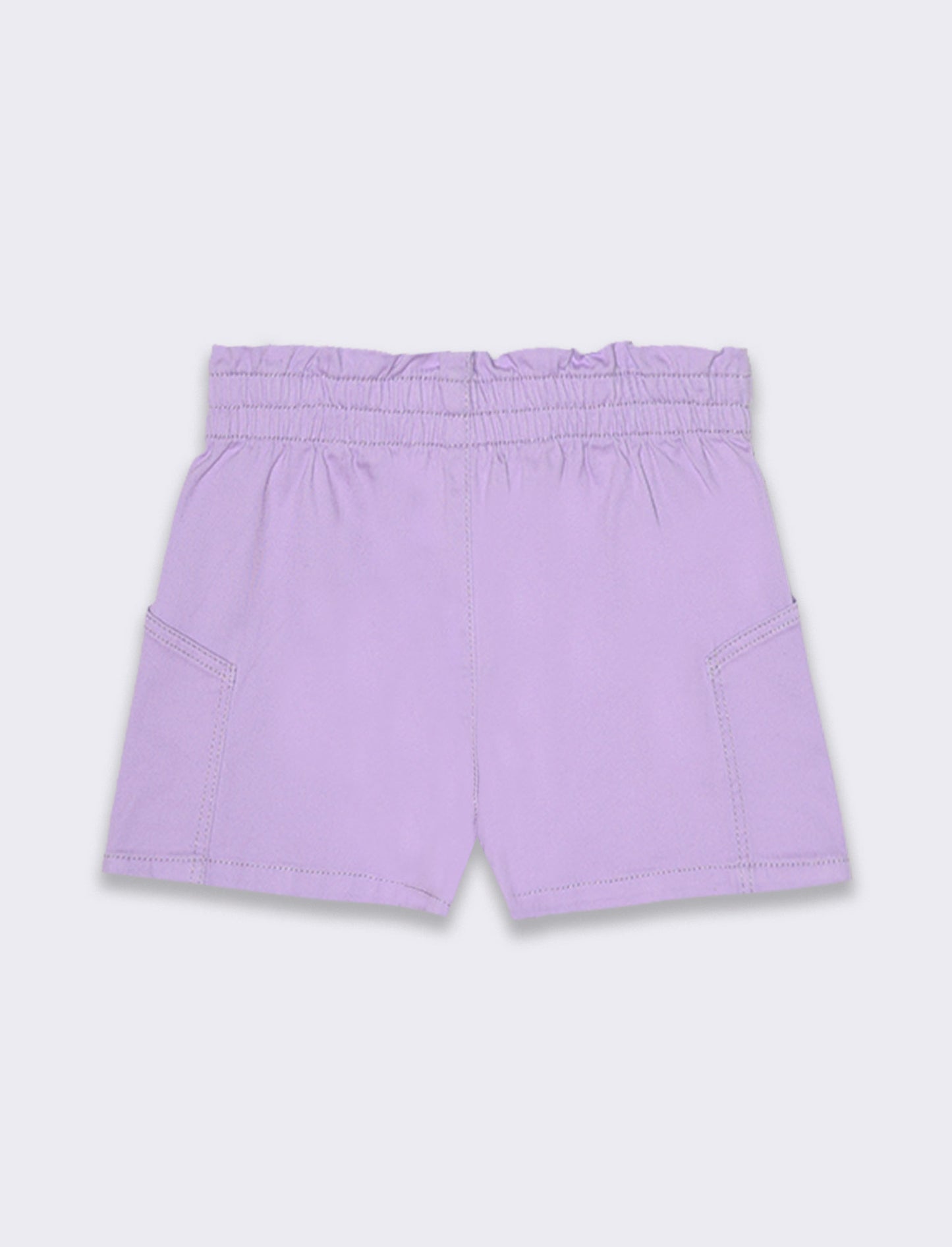 Short in twill elastico da bambina - Lilla