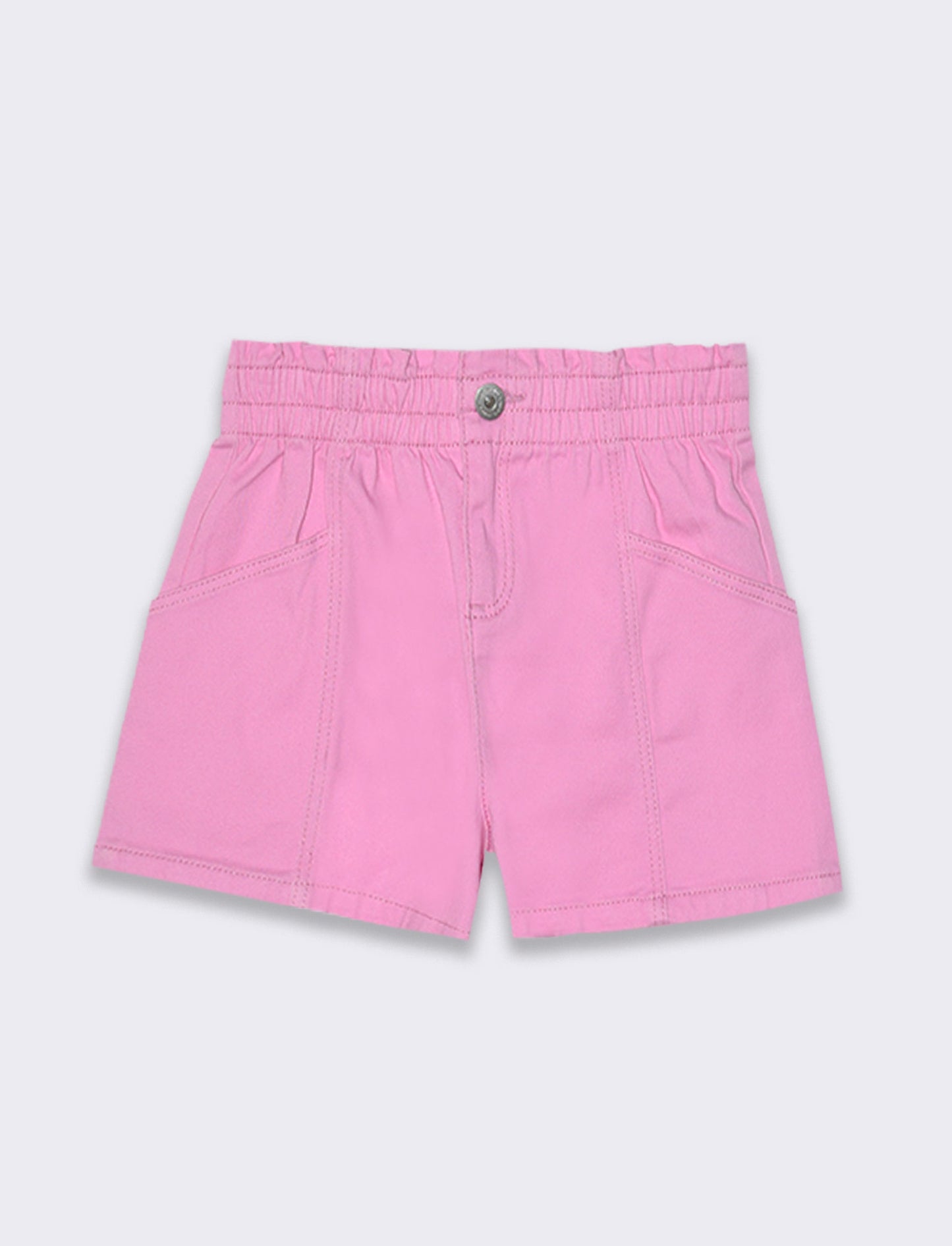 Short in twill elastico da bambina - Rosa