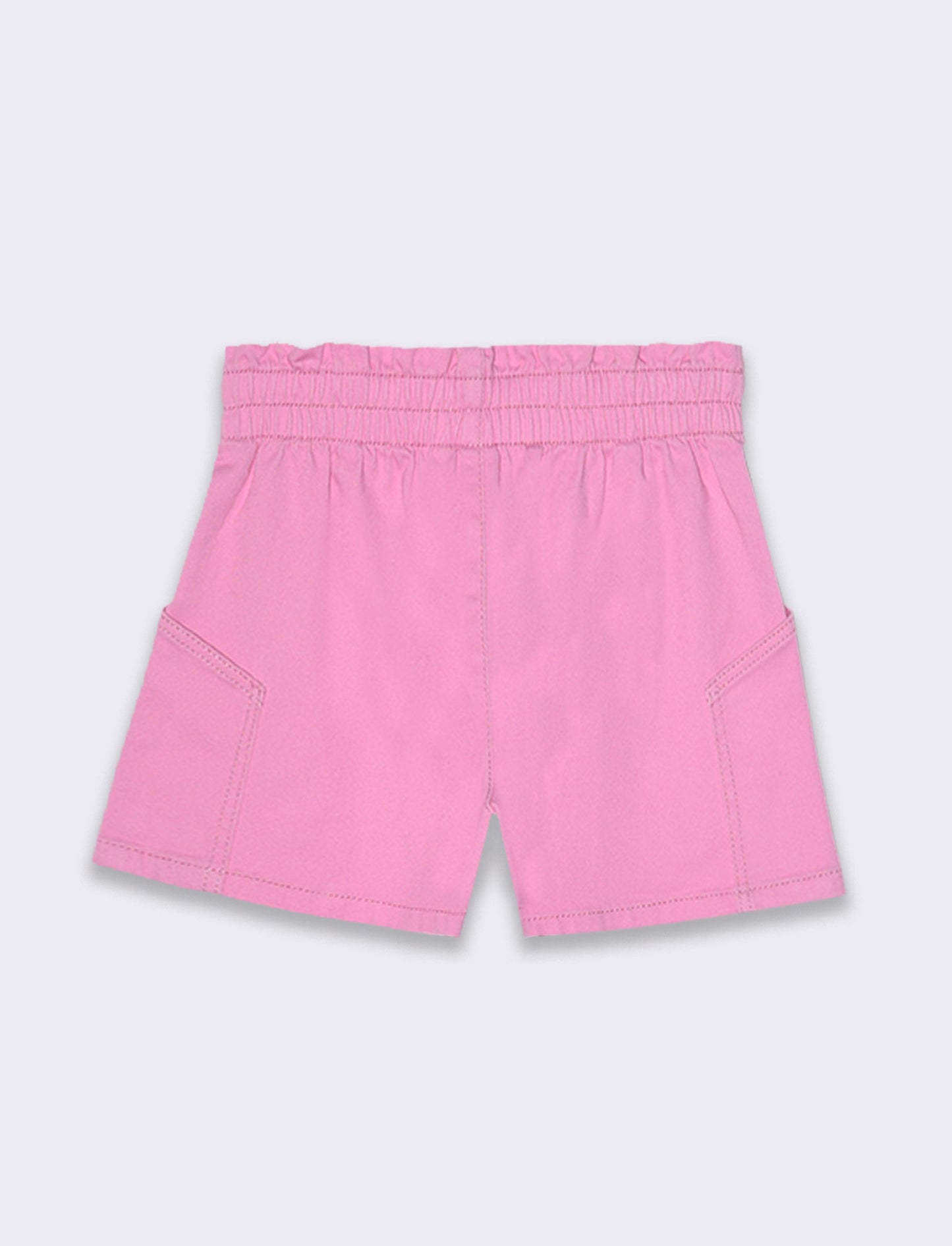 Short in twill elastico da bambina - Rosa