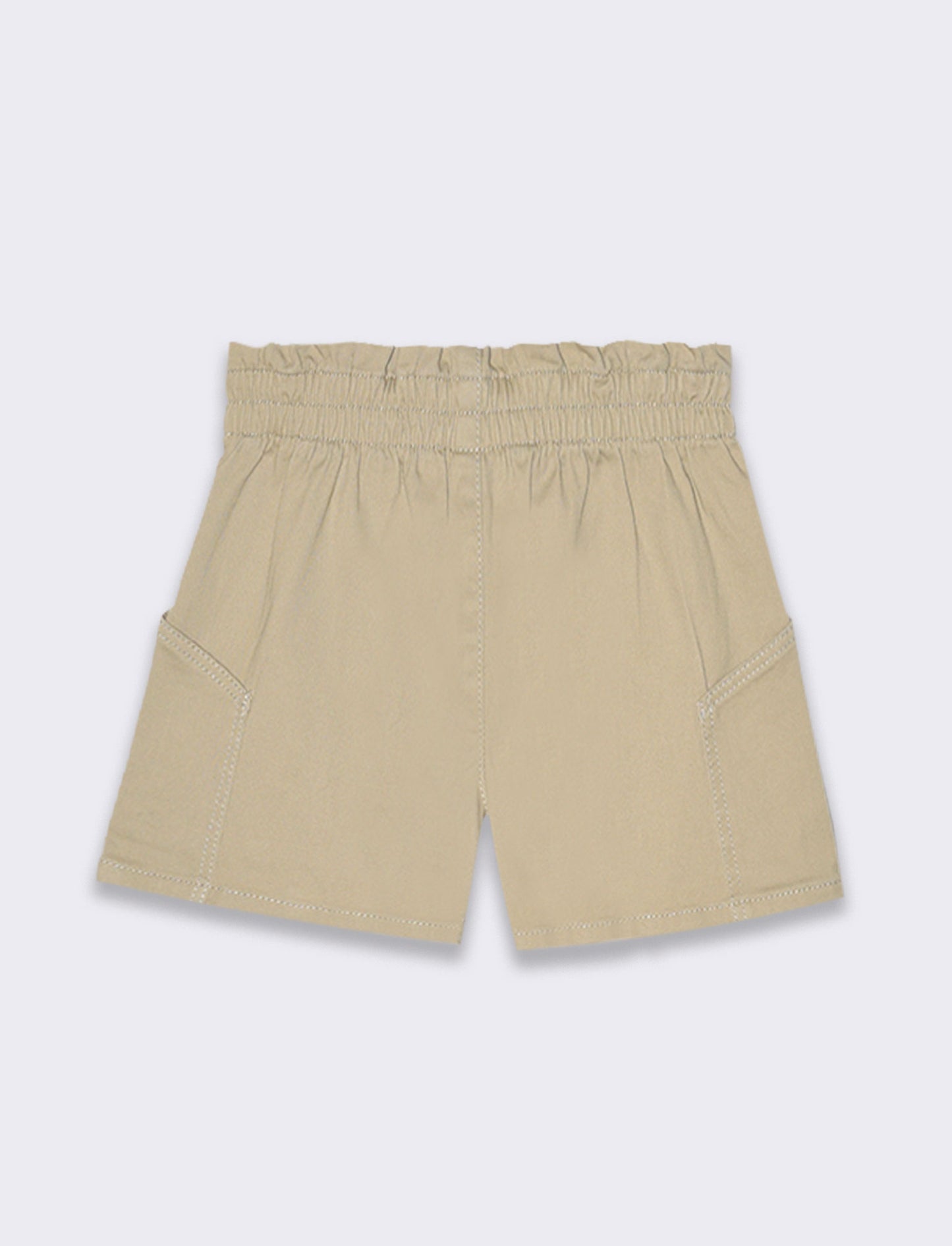 Short in twill elastico da bambina - Beige