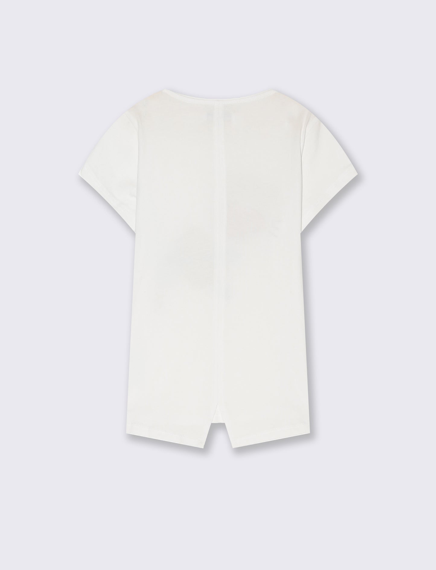 T-shirt mezza manica in cotone da bambina - Bianco