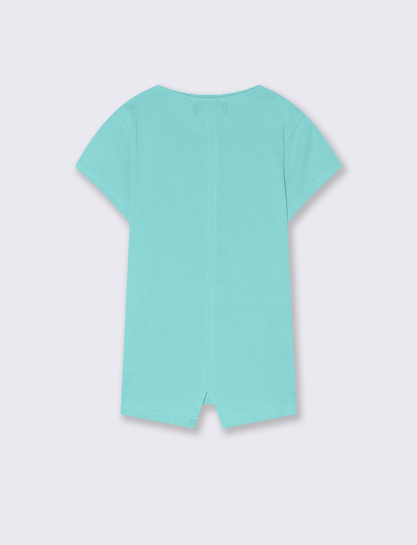 T-shirt mezza manica in cotone da bambina - Verde acqua
