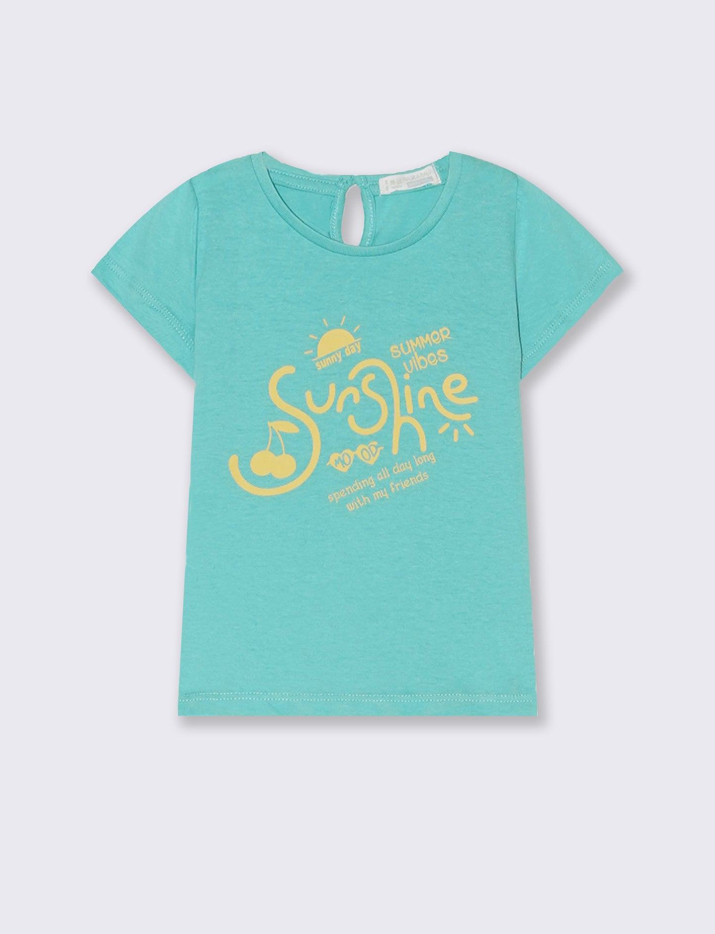 T-shirt basic manica corta da neonata - Verde acqua