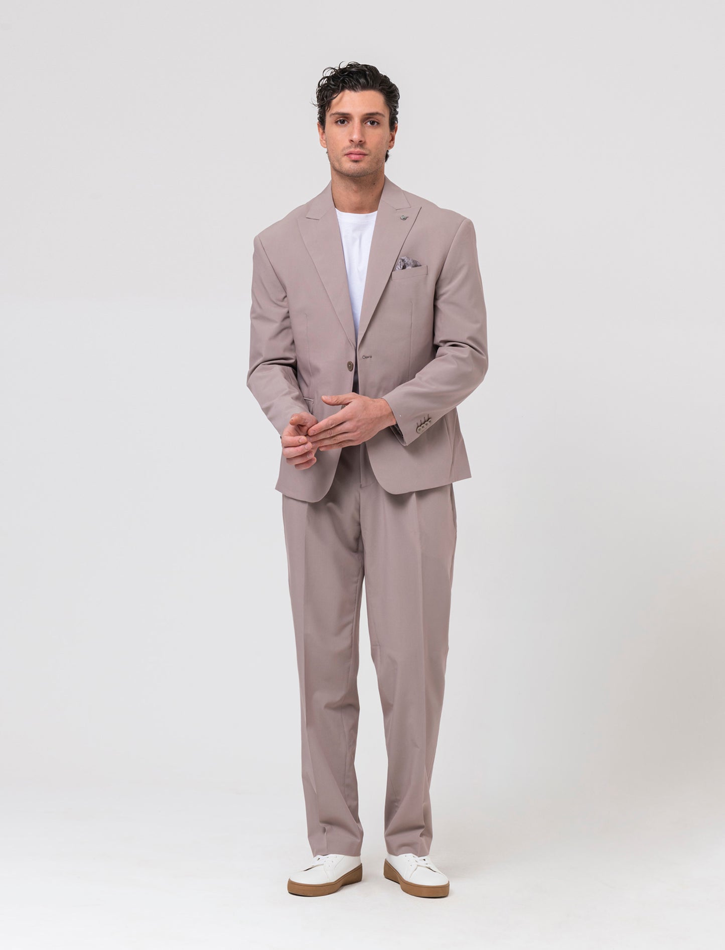 Pantaloni da completo relaxed fit da uomo - Grigio tortora