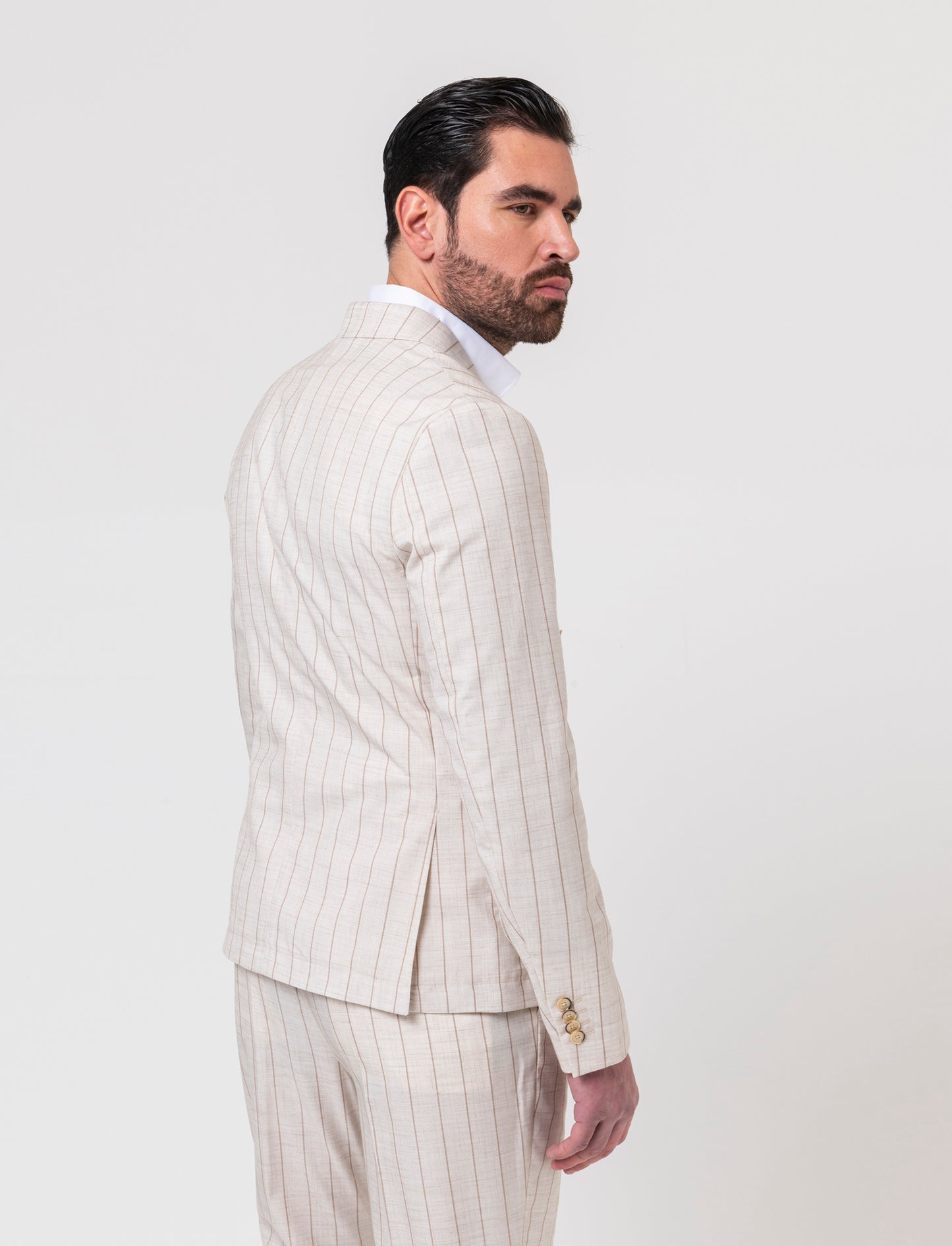 Man's double breasted pinstripe blazer - Beige