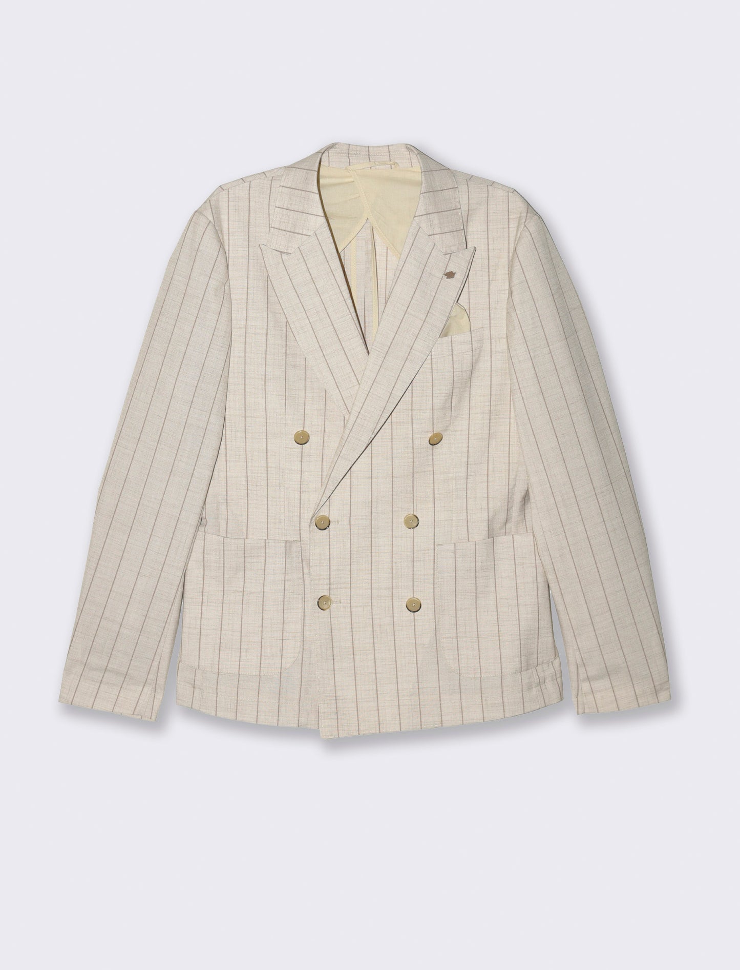 Man's double breasted pinstripe blazer - Beige