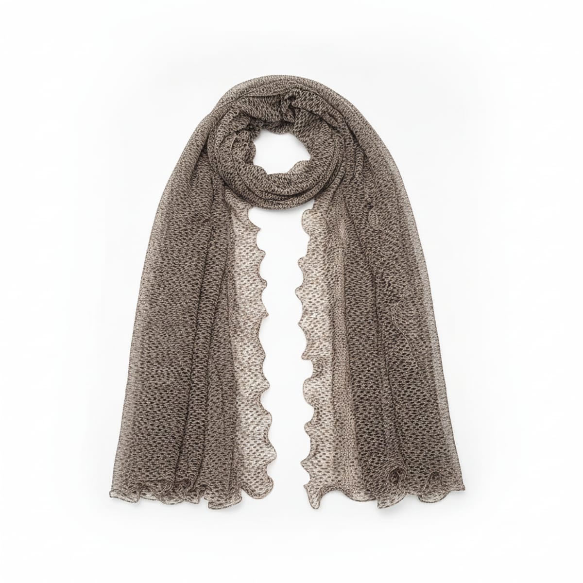 Foulard leopardato con rouche - Grigio