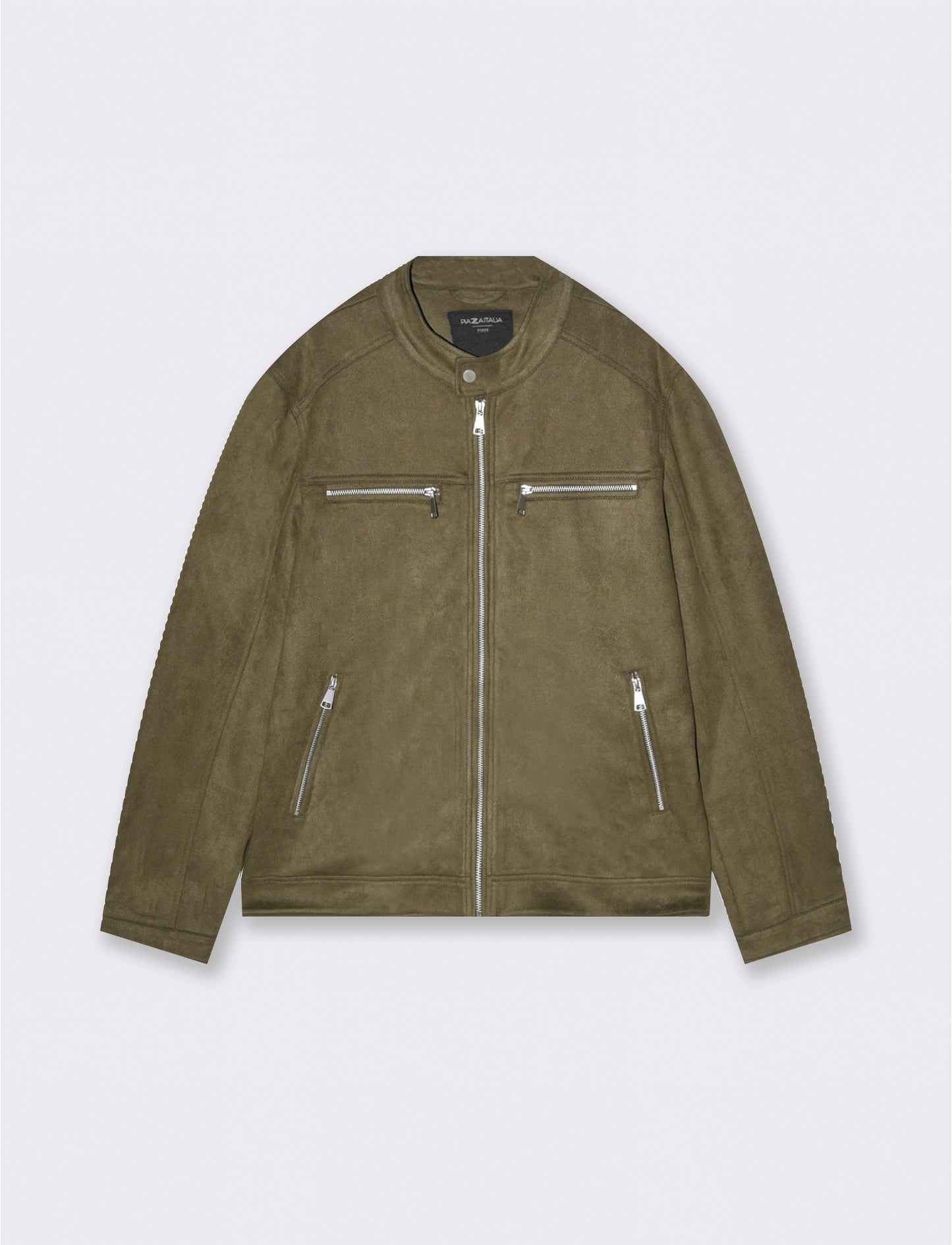 Man's suede biker jacket for trendy style - Green