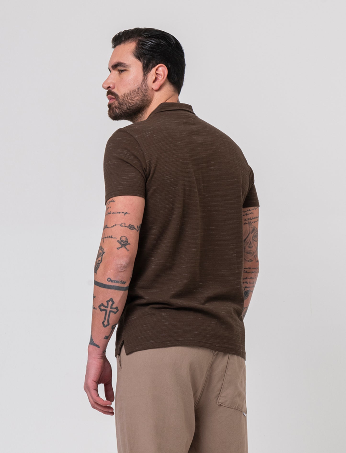 Polo struttura slub injected da uomo - Moro