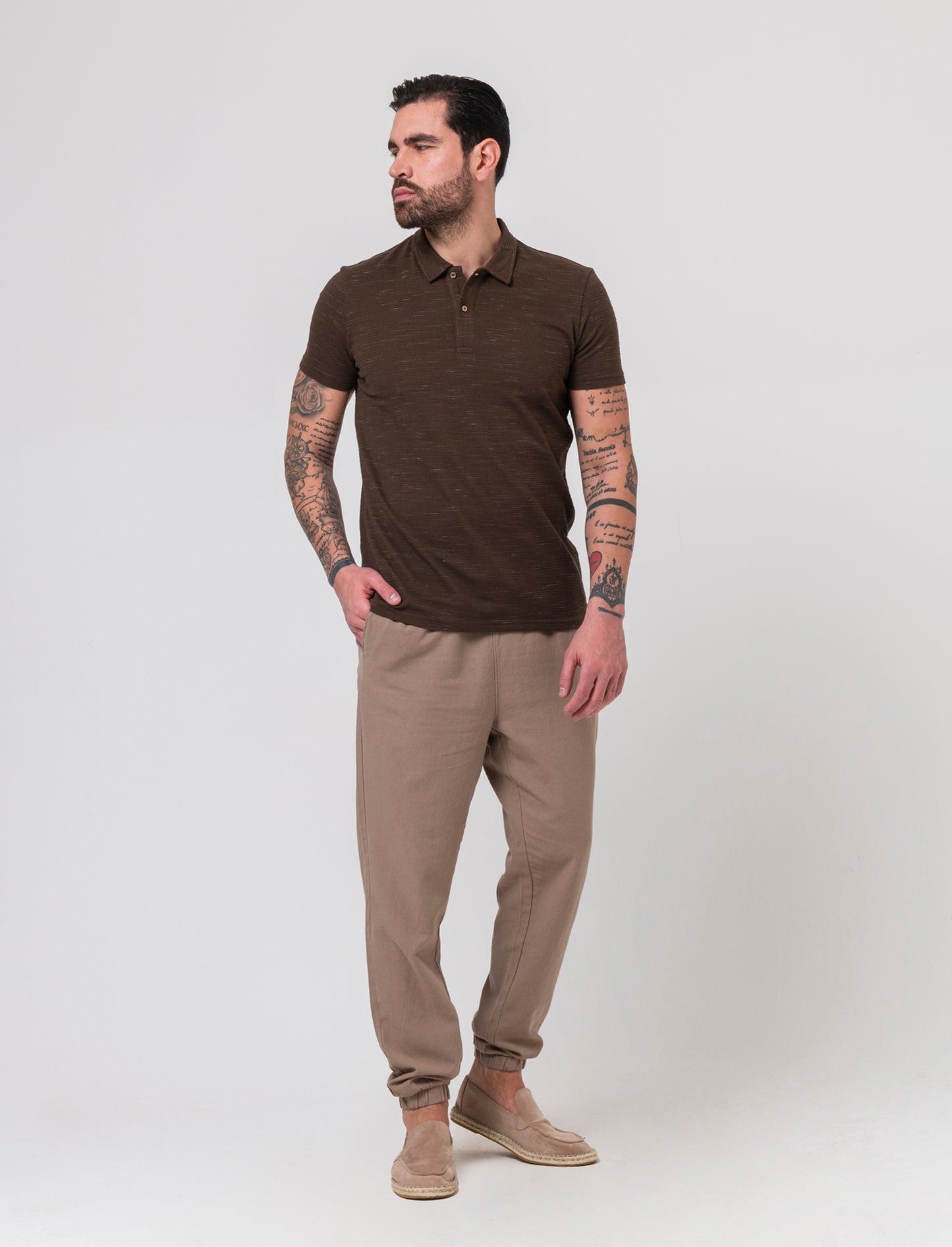 Polo struttura slub injected da uomo - Moro