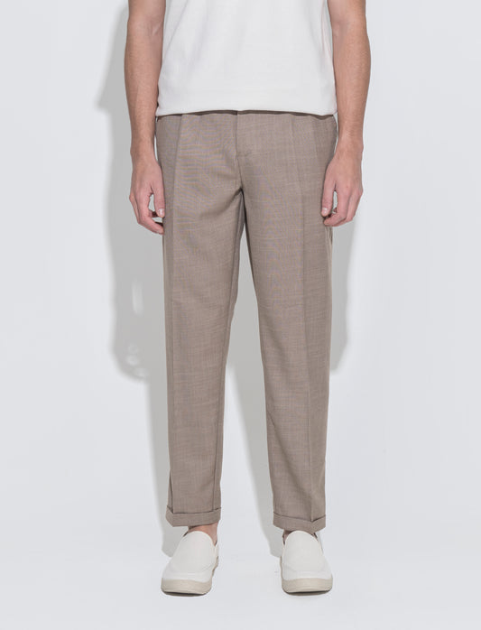 Pantaloni chino jogger effetto fil a fil da uomo - Grigio fango