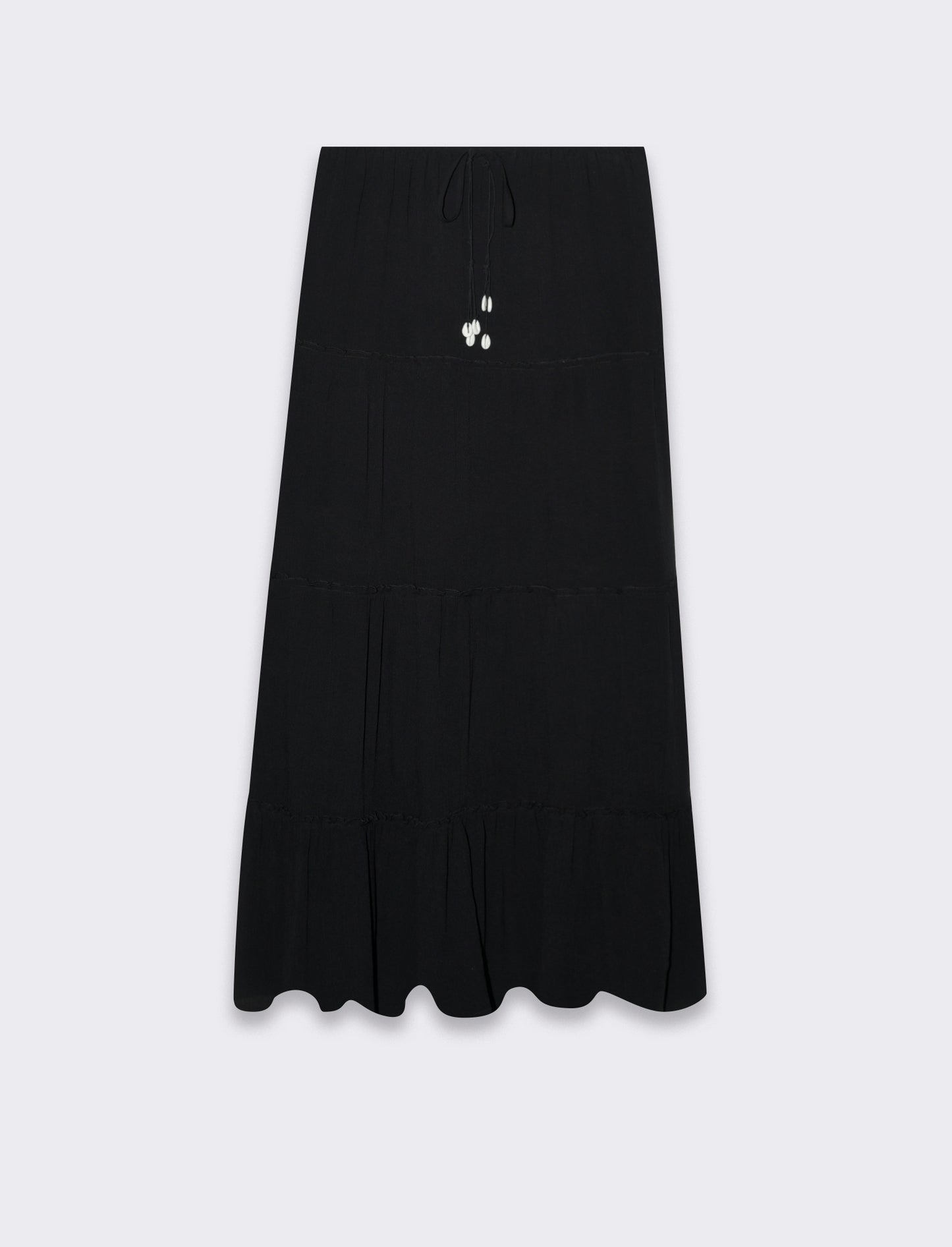 Gonna lunga con coulisse da donna - Nero