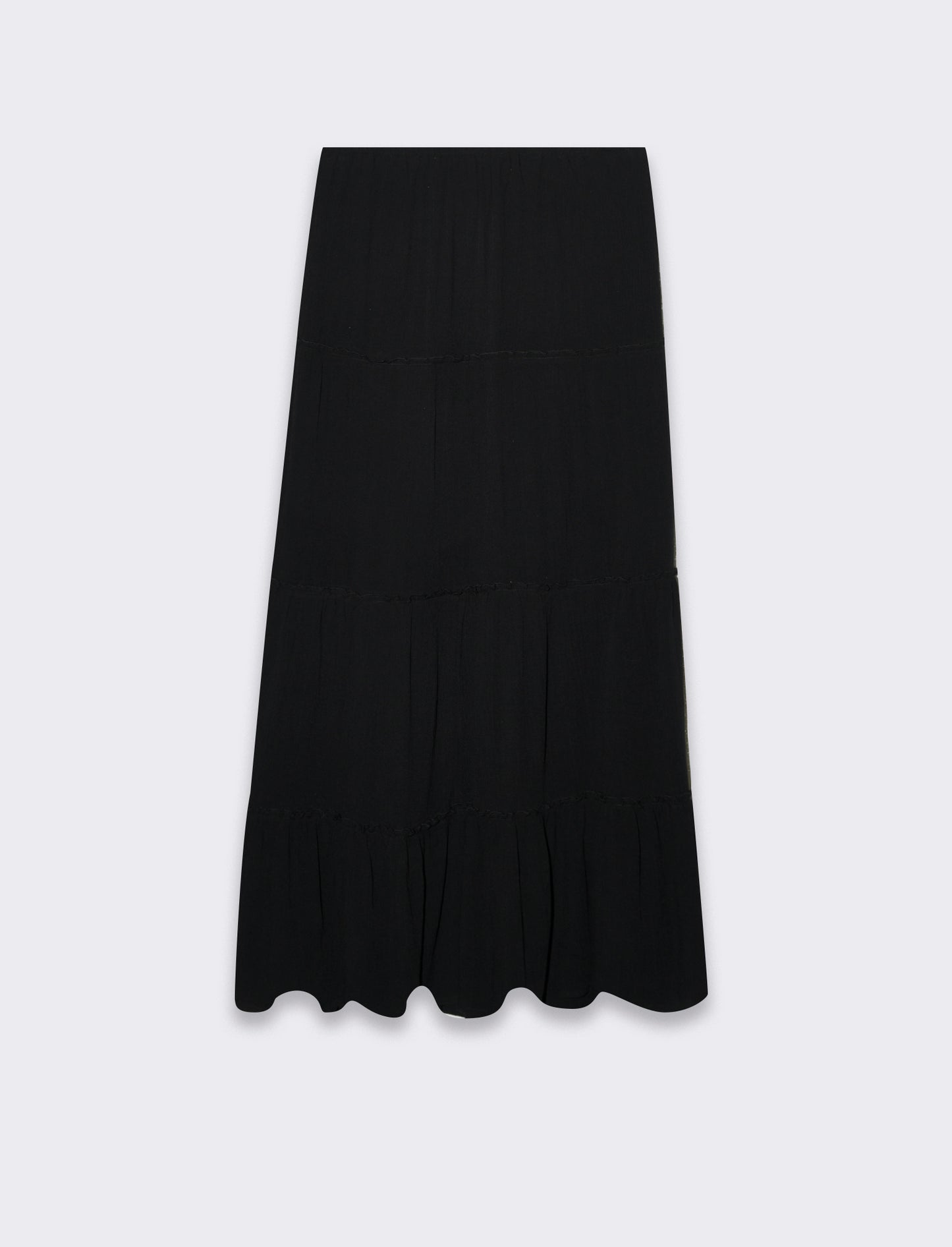 Gonna lunga con coulisse da donna - Nero
