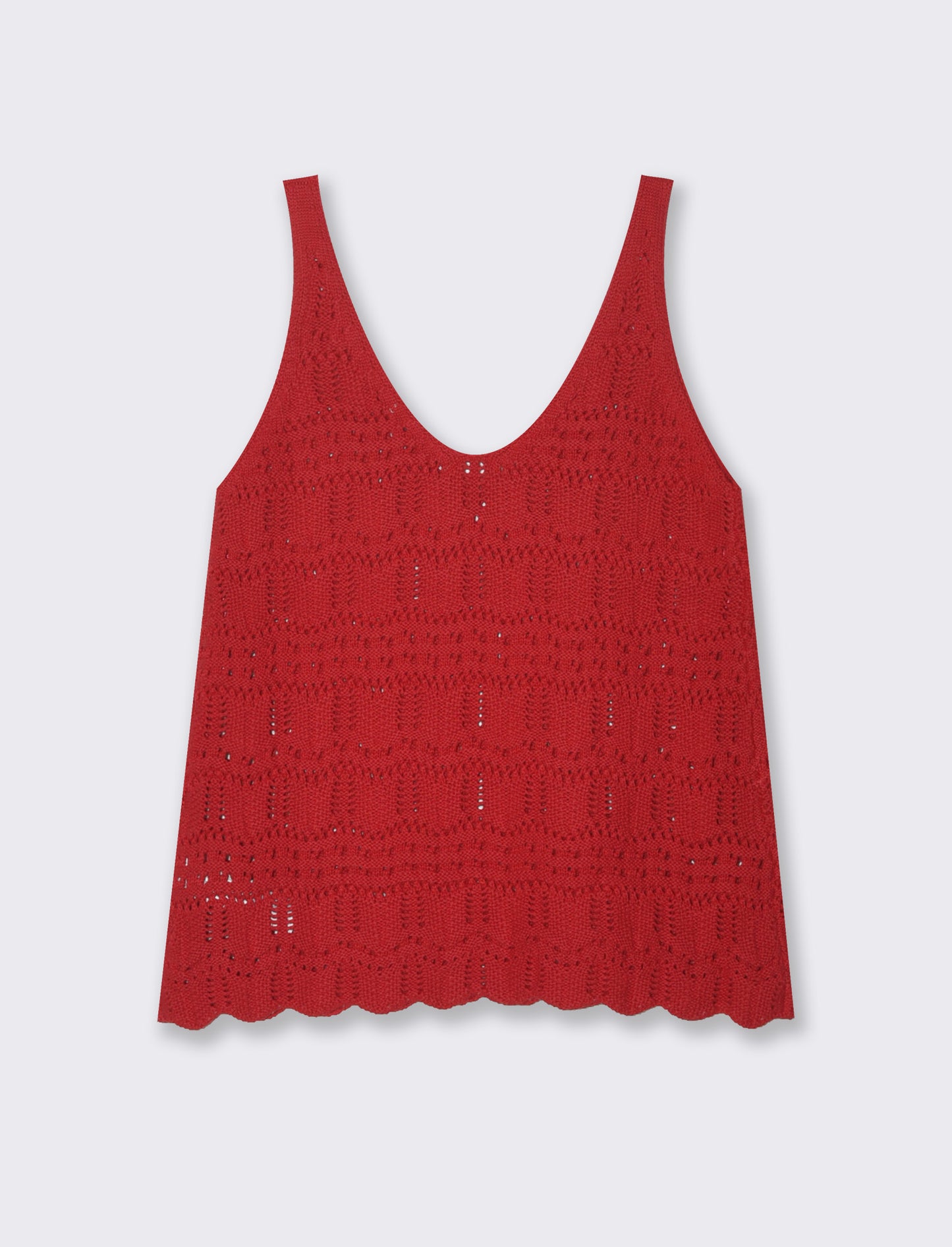 Top crochet da donna - Rosso scarlatto