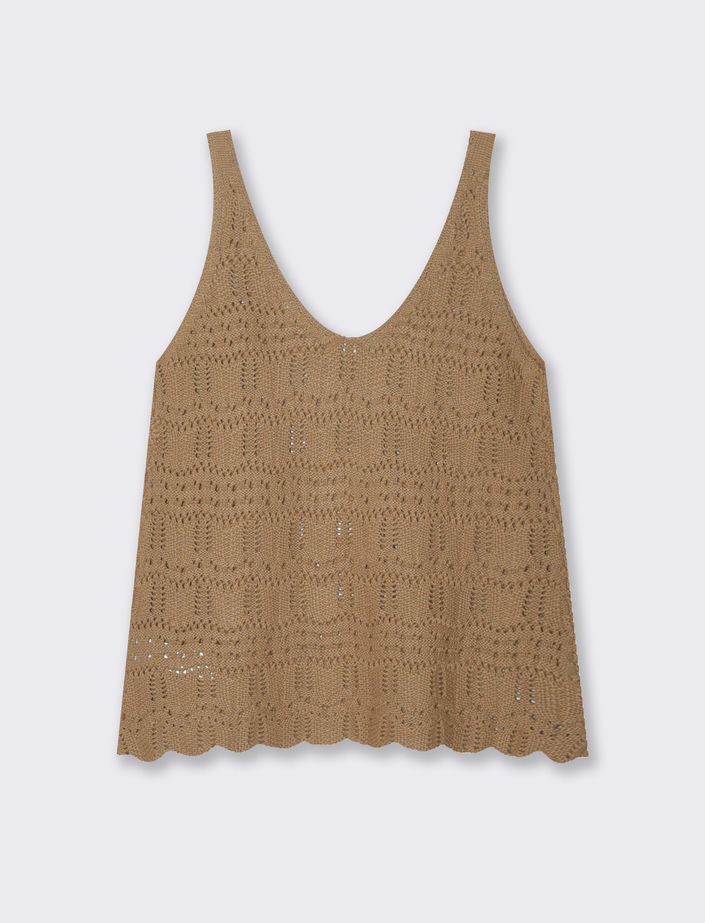 Top crochet da donna - Caramello