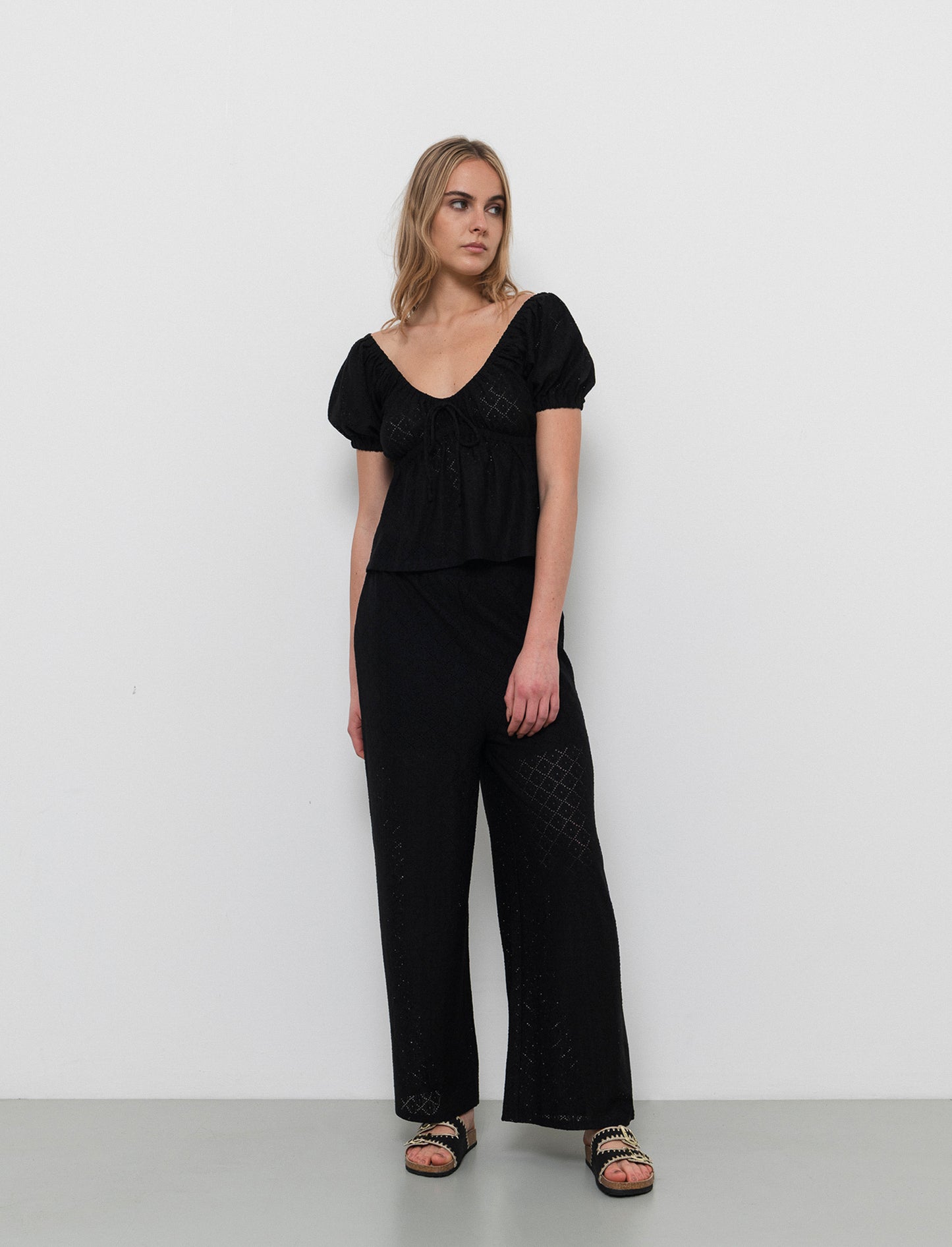 Pantalone in pizzo da donna - Nero