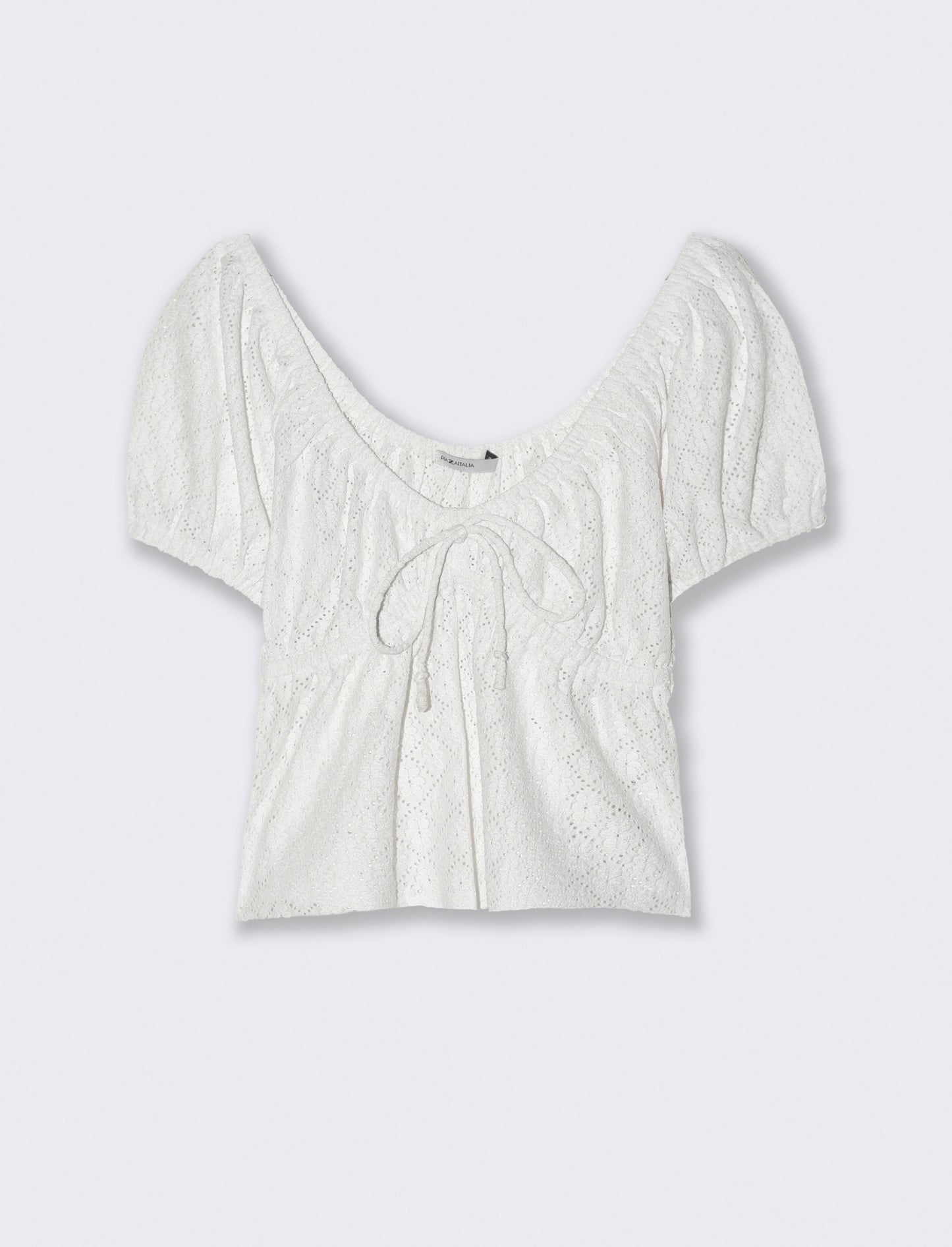 T-shirt con manica a sbuffo da donna - Bianco
