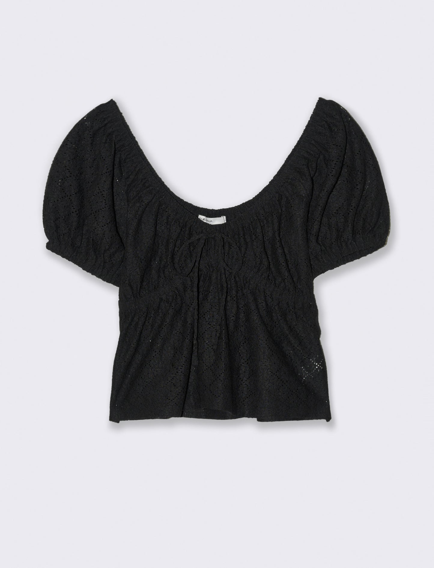 T-shirt con manica a sbuffo da donna - Nero
