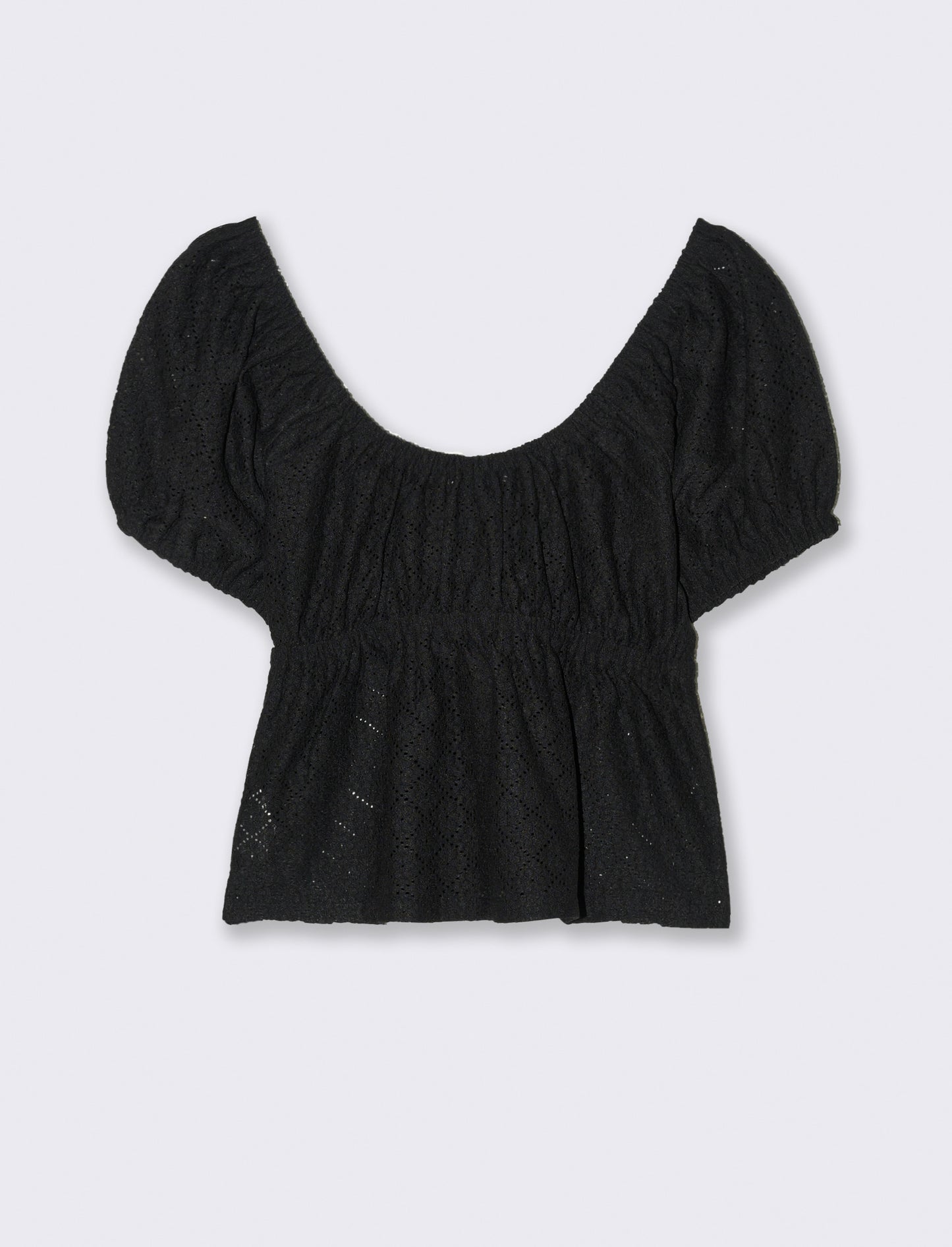 T-shirt con manica a sbuffo da donna - Nero