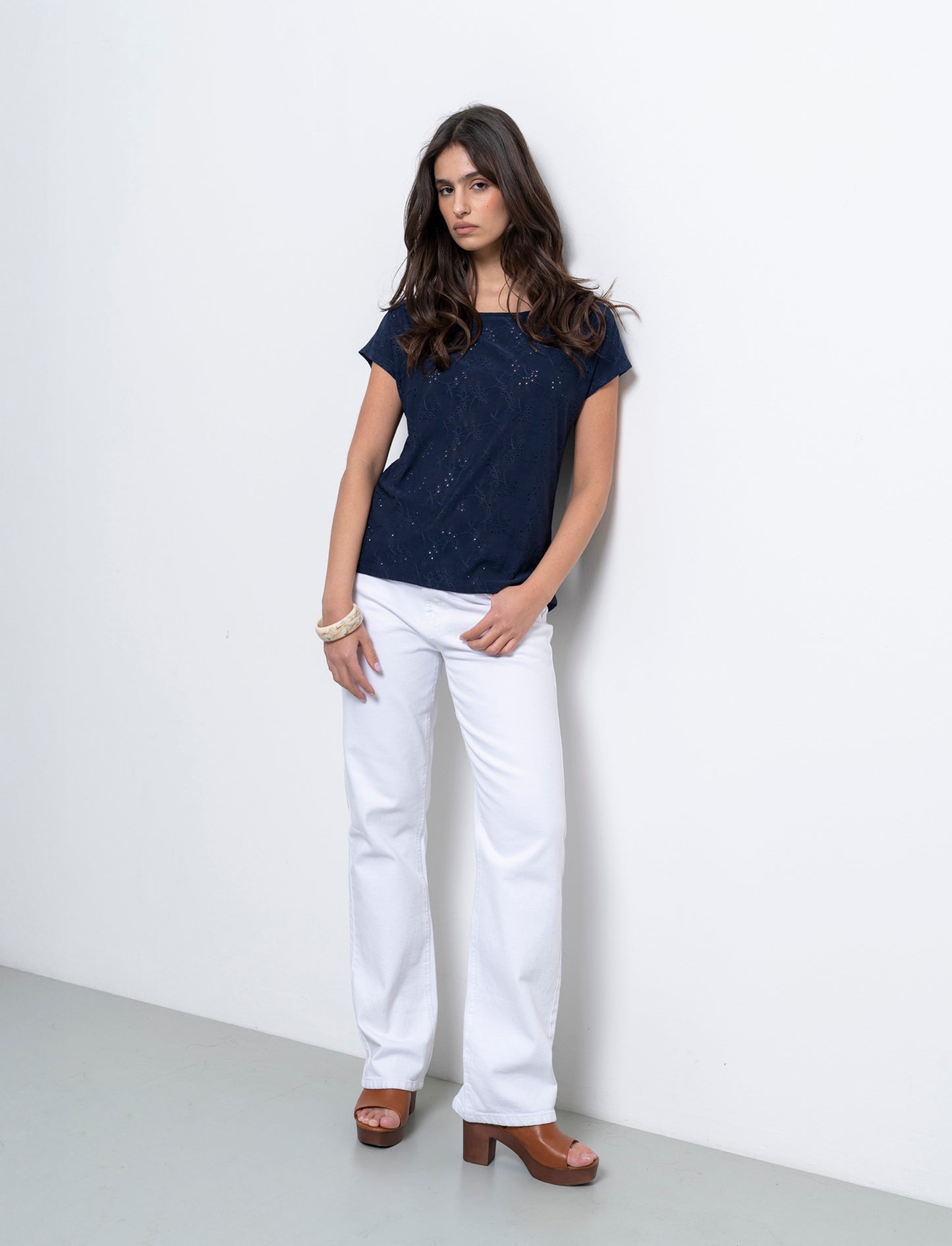 T-shirt in pizzo da donna - Blu